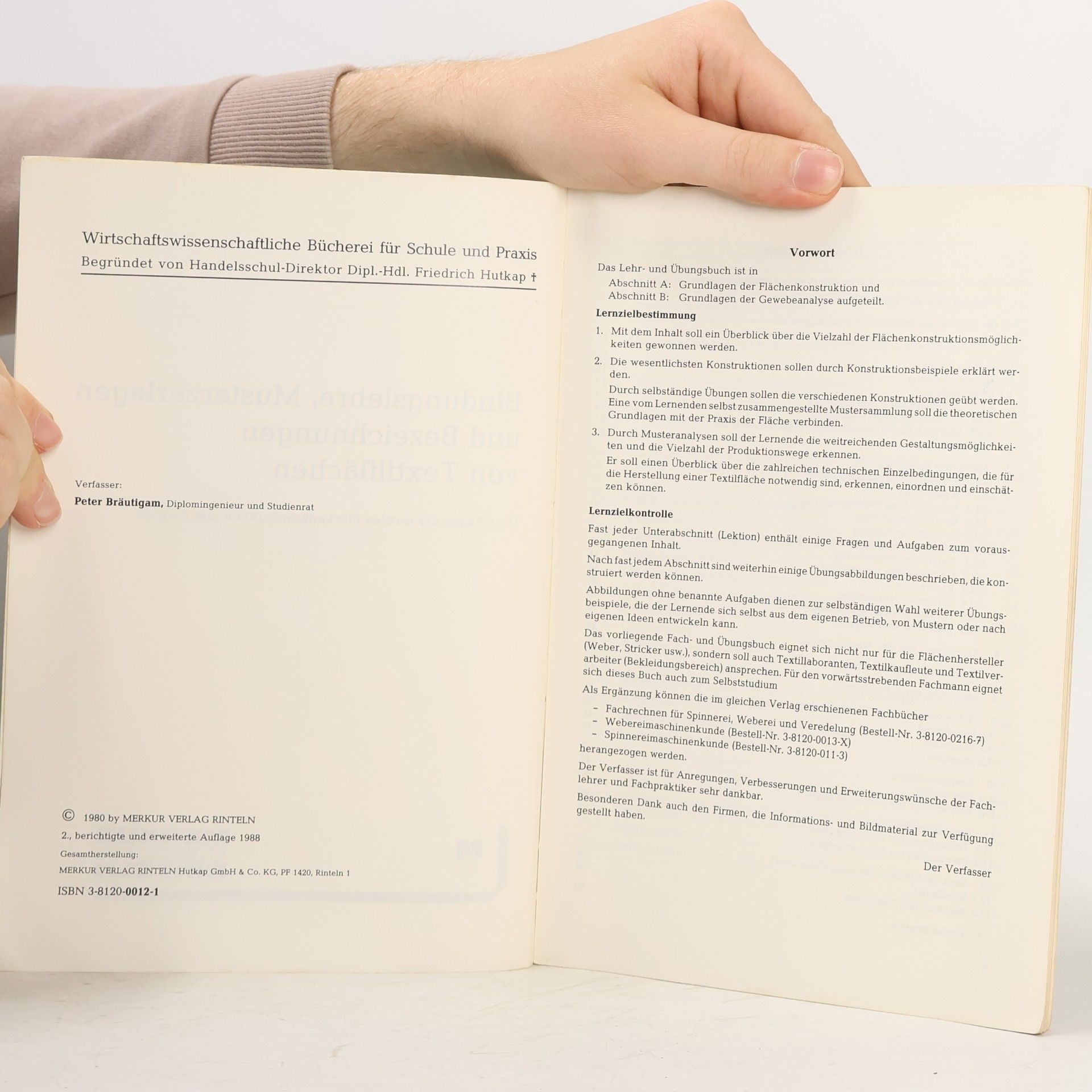 Peter Bräutigam Bindungslehre, Musterzerlegen und Bezeichnungen von Textilflächen