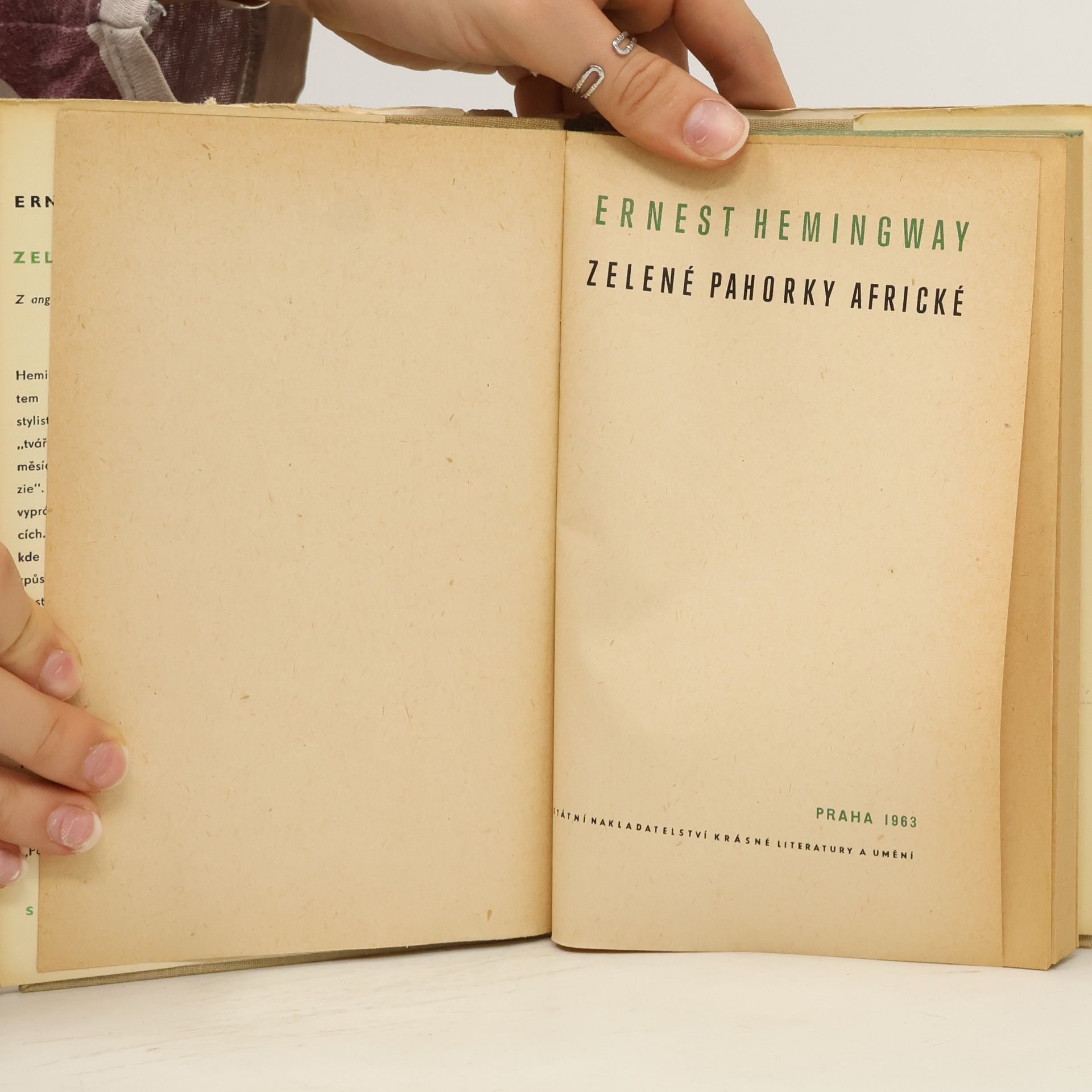 Ernest Hemingway Zelené pahorky africké