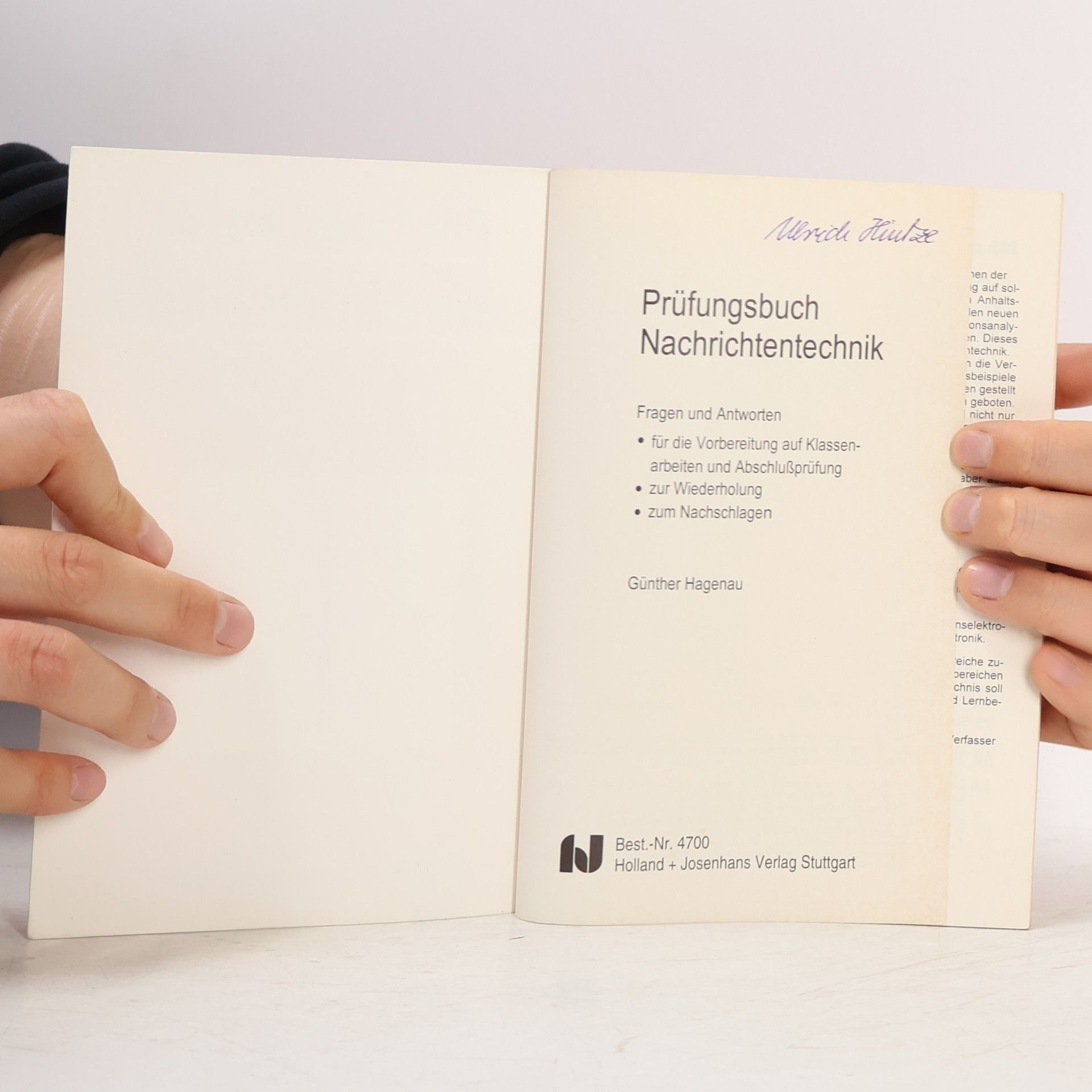 Günther Hagenau Prüfungsbuch Nachrichtentechnik