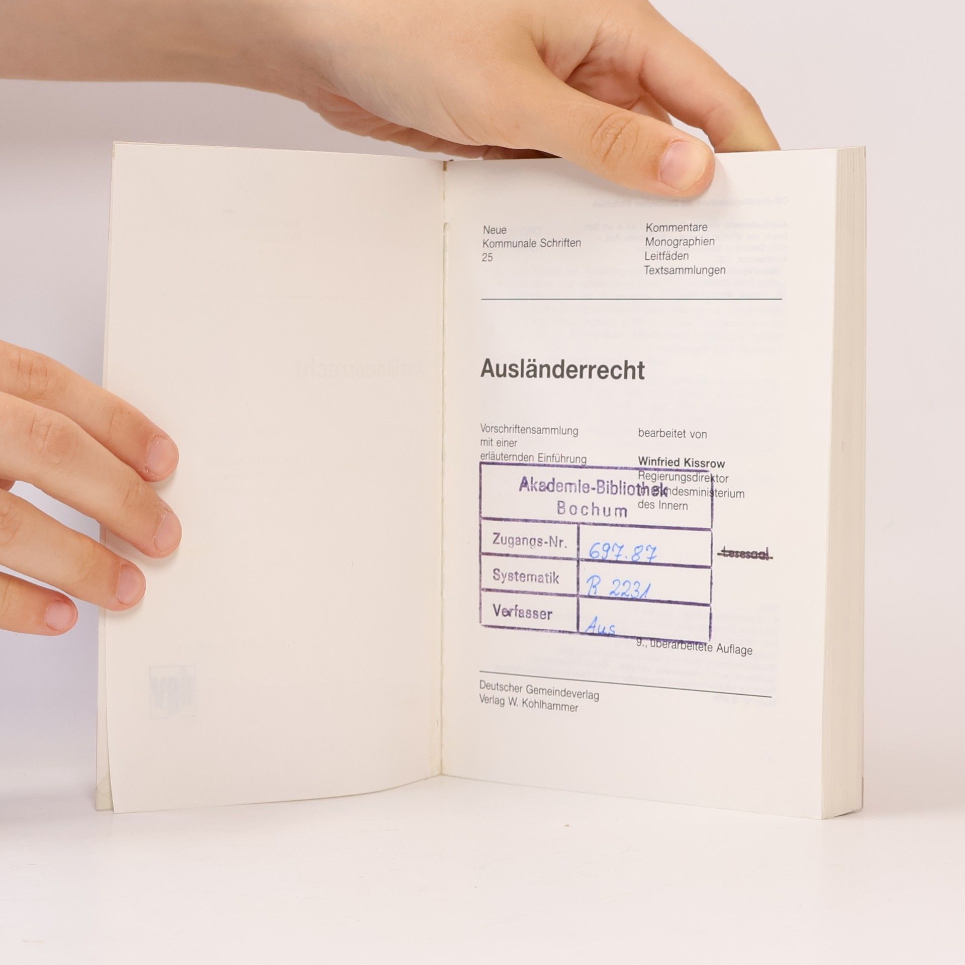 Winfried Kissrow Ausländerrecht - 9. Auflage