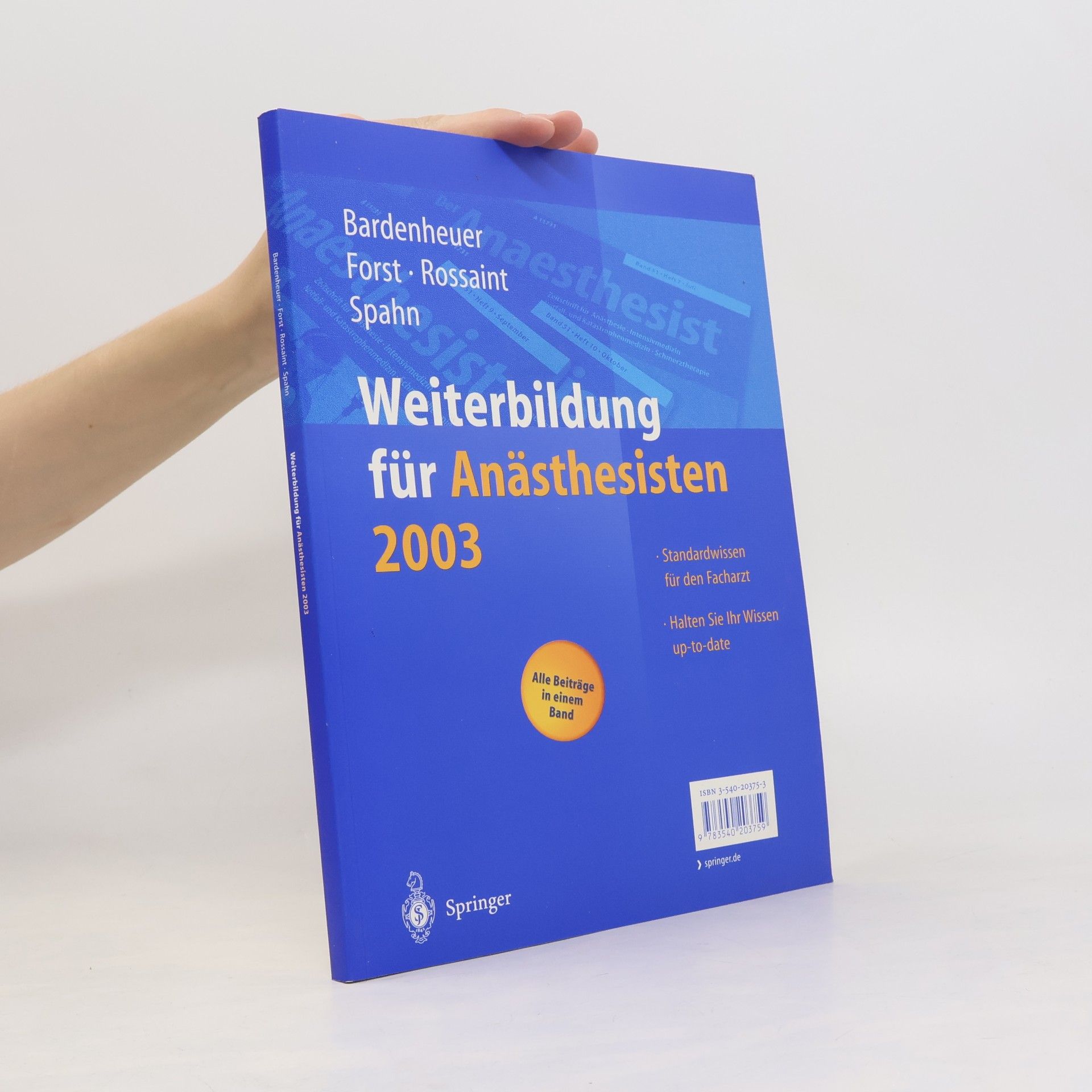 Hubert Josef Bardenheuer Weiterbildung für Anästhesisten 2003