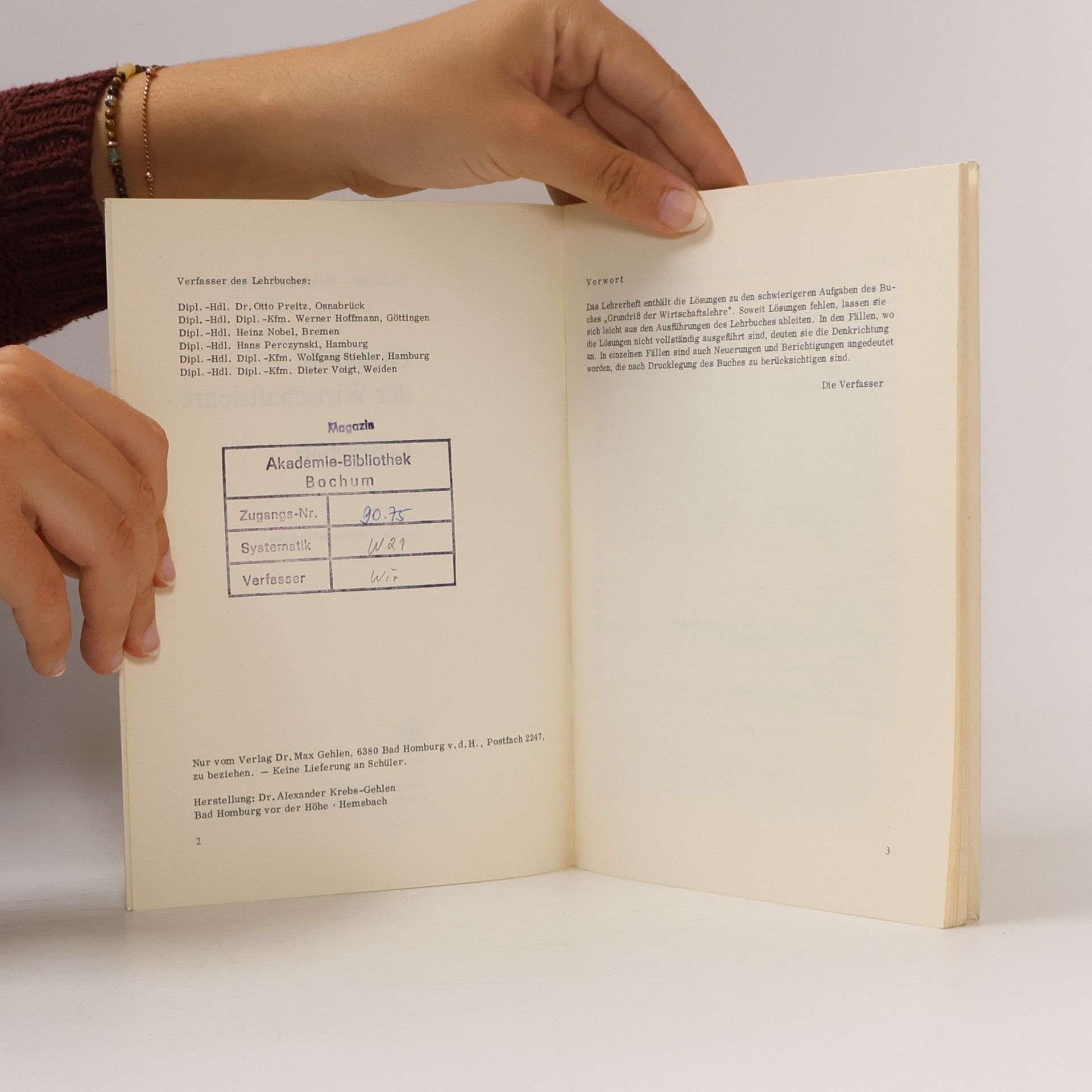 Various authors Grundriß der Wirtschaftslehre. Lehrerheft
