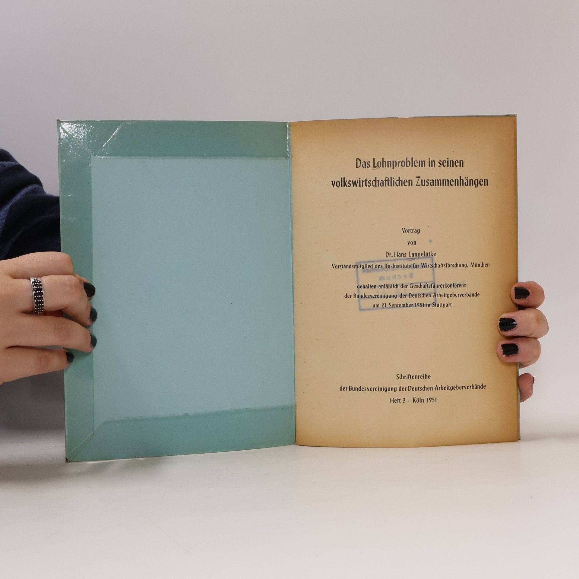 Hans Langelütke Das Lohnproblem in seinen volkswirtschaftlichen Zusammenhängen