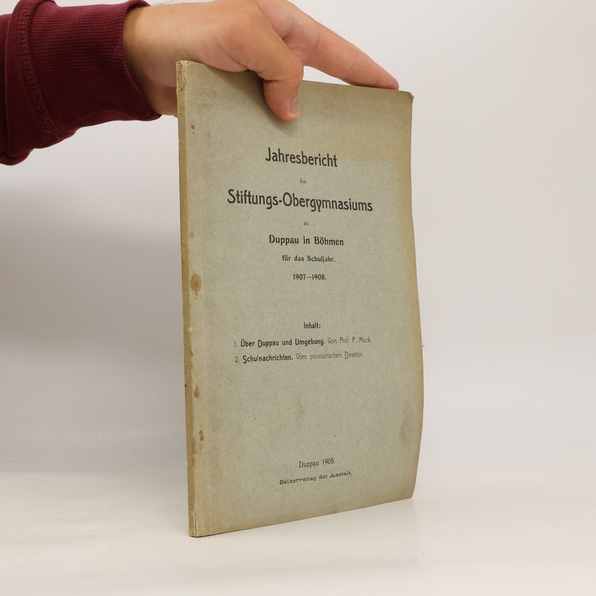 kolektiv Jahresbericht des Stiftungs-Obergymnasium zu Duppau in Böhmen für das Schuljahr 1907-1908
