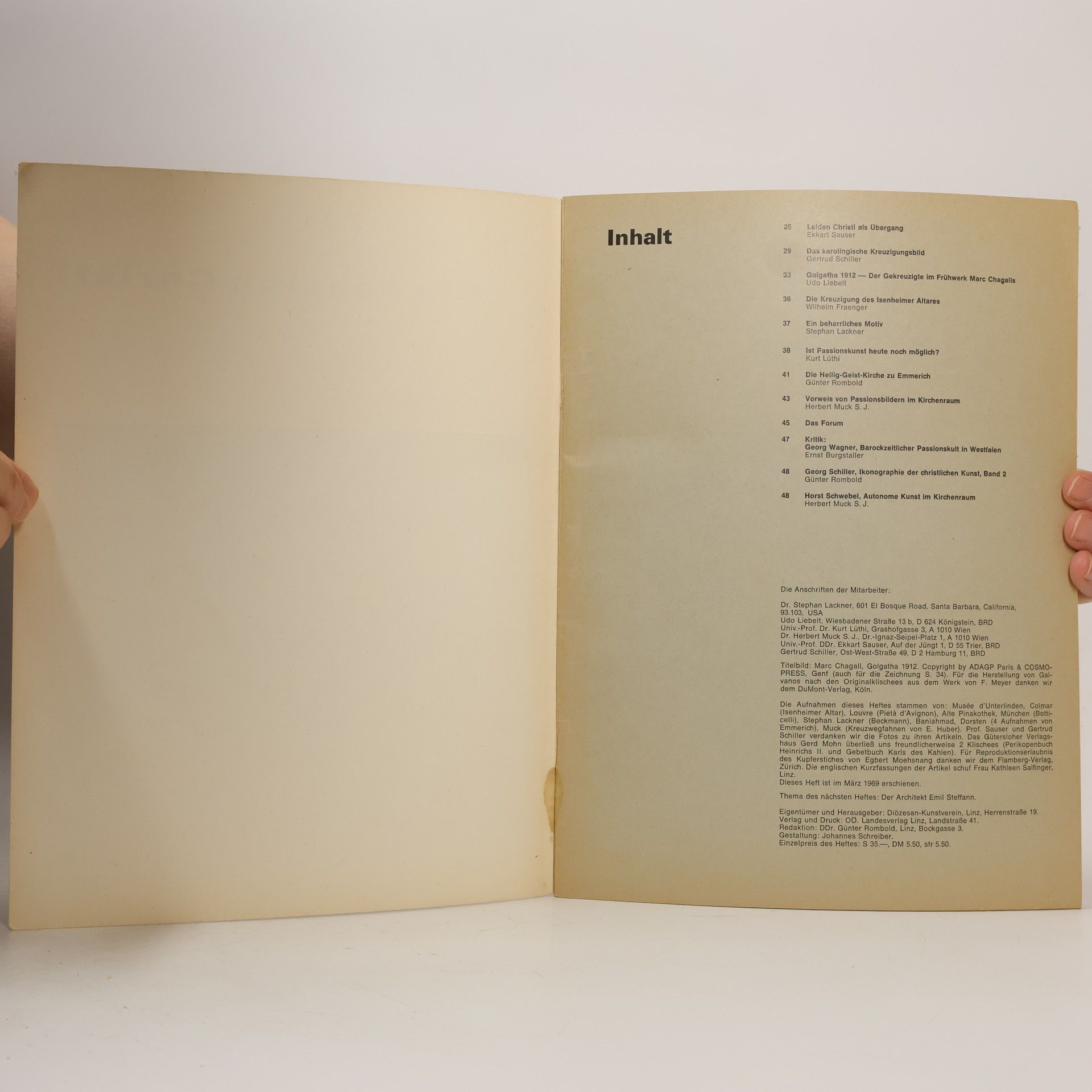 Kolektiv autorů Die Passion Christi. Christliche Kunstblätter 2/1969