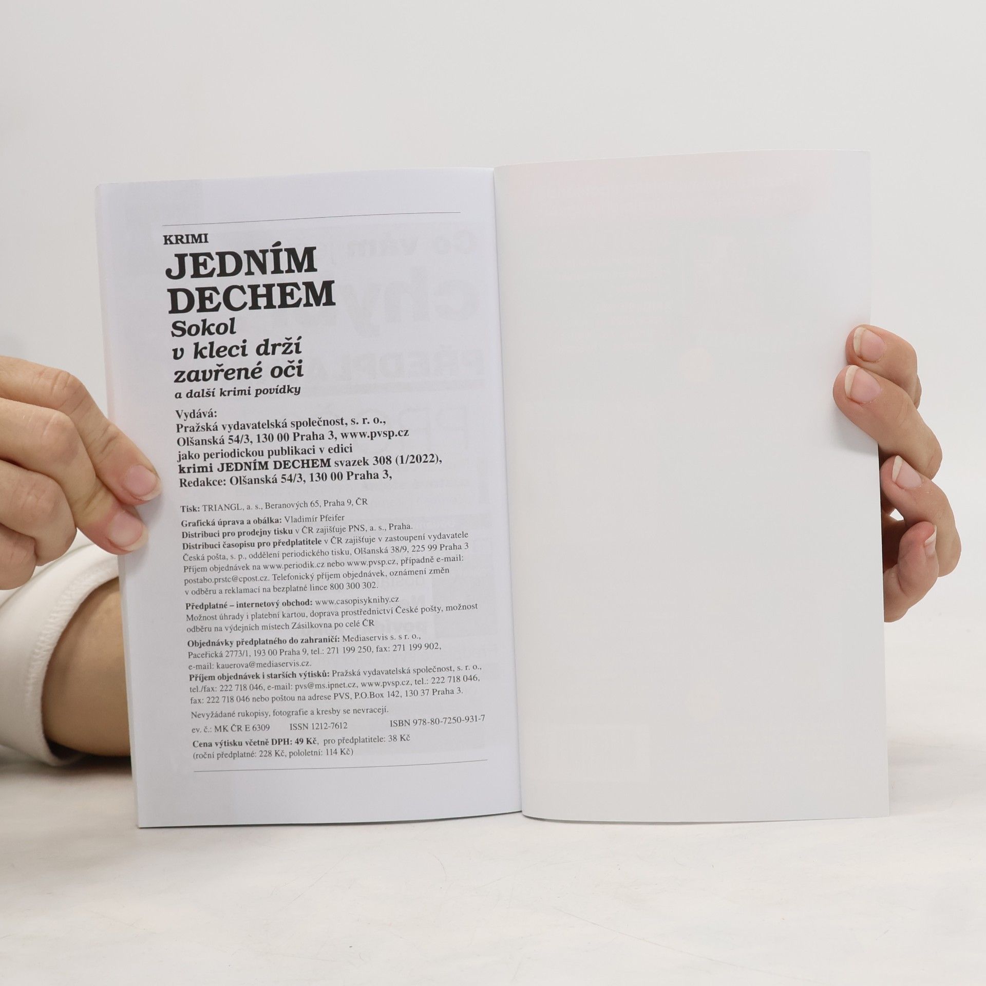Kolektiv autorů Jedním dechem 1/2022. Sokol v kleci drží zavřené oči
