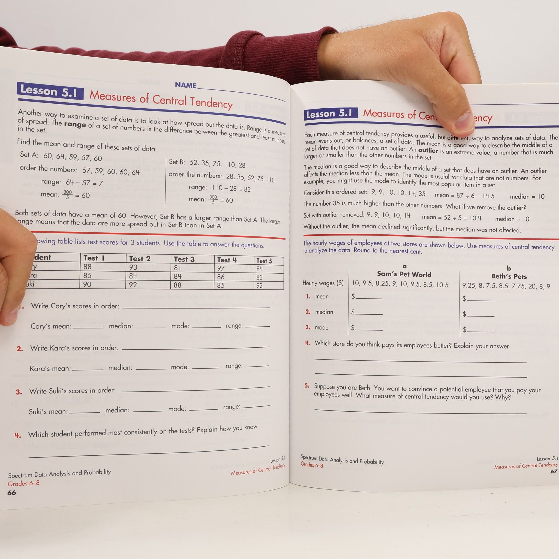 School Specialty Publishing Data Analysis & Probability, Grades 6 - 8