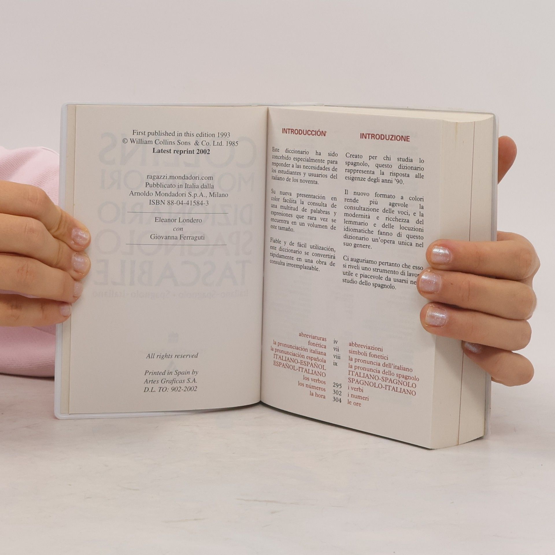 Eleanor Londero Collins Mondadori dizionario spagnolo tascabile