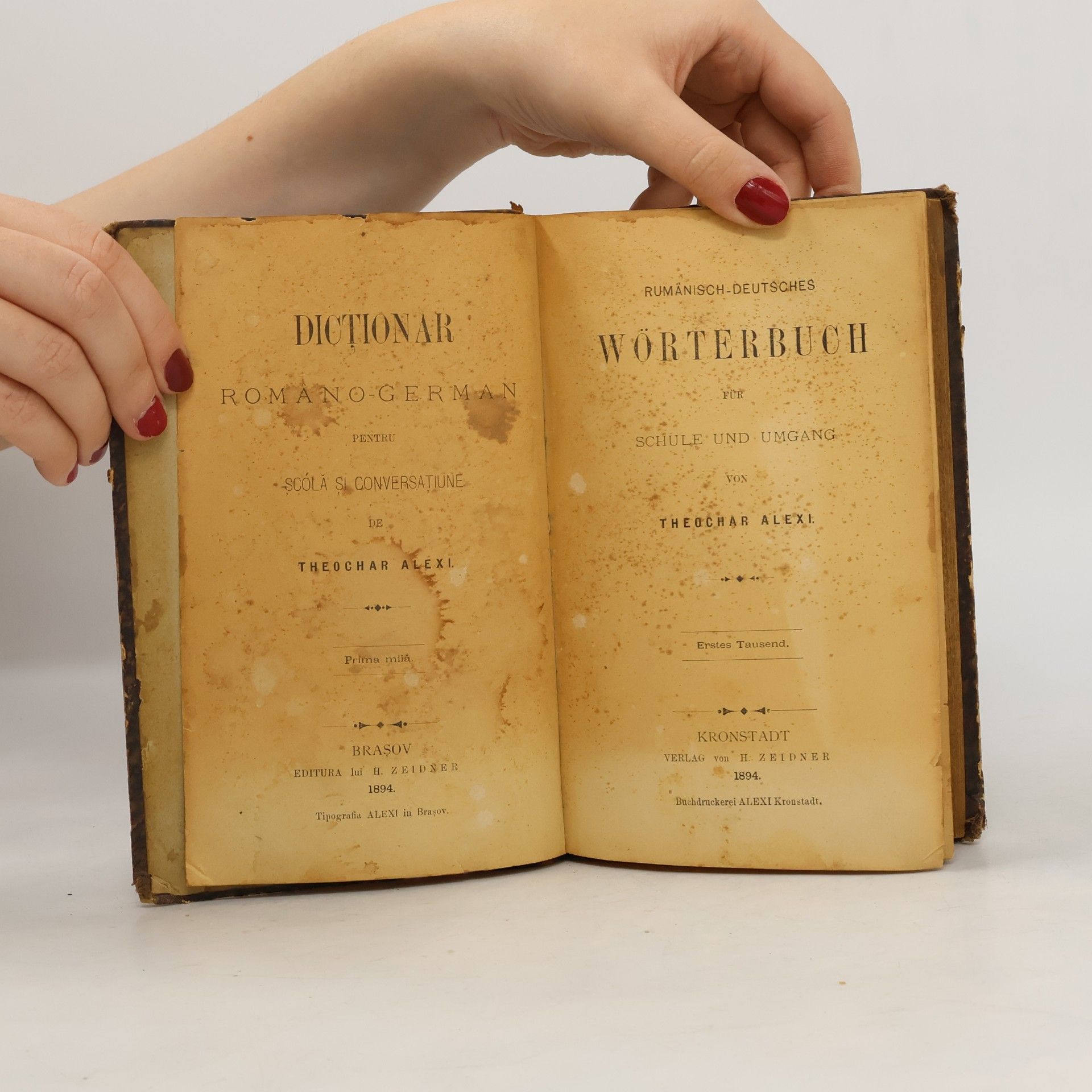 Theochar Alexi Dicționar româno-german pentru școală și conversațiune / Ruminisch-Deutsches Wörterbuch für Schule und Umgang