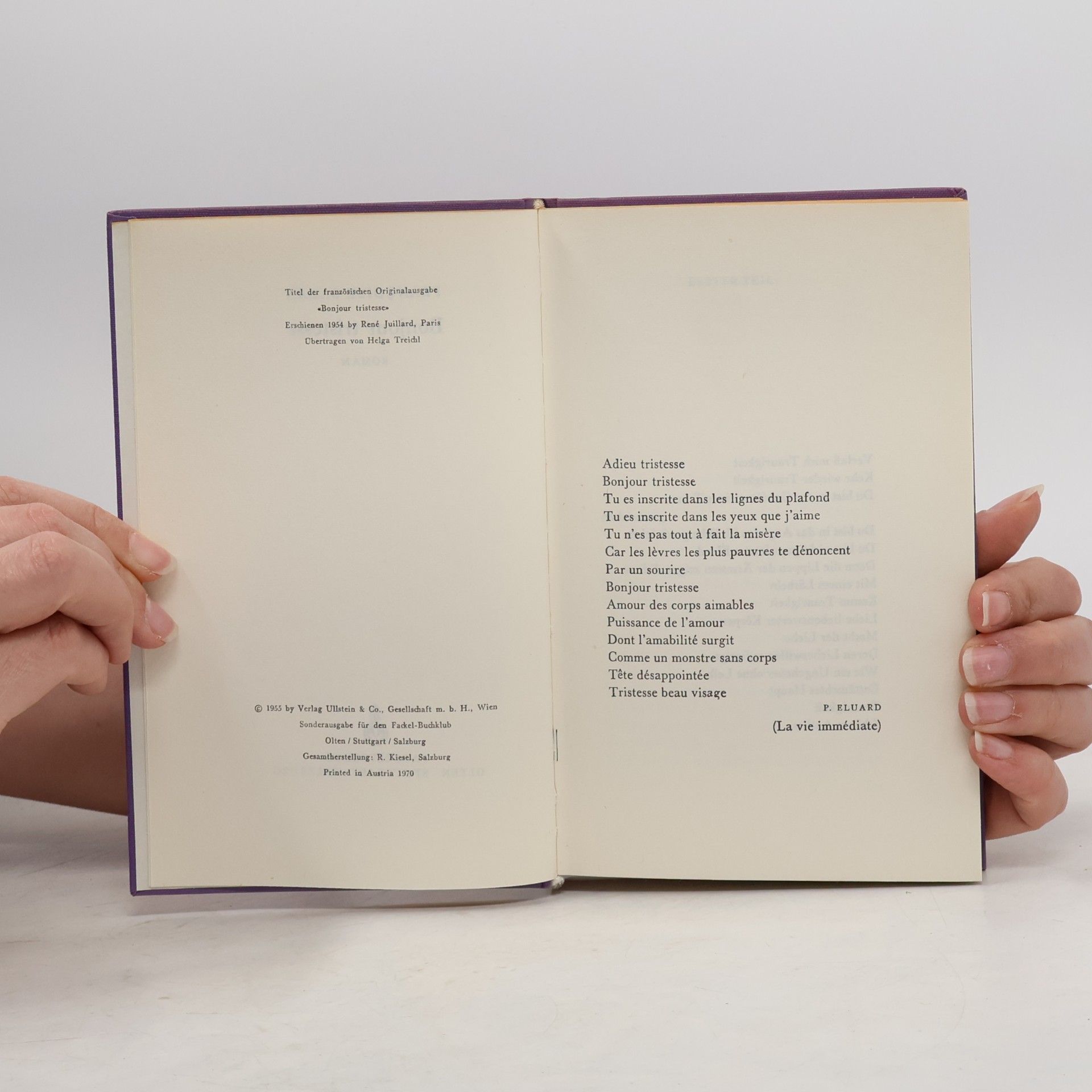 Françoise Sagan Bonjour tristesse