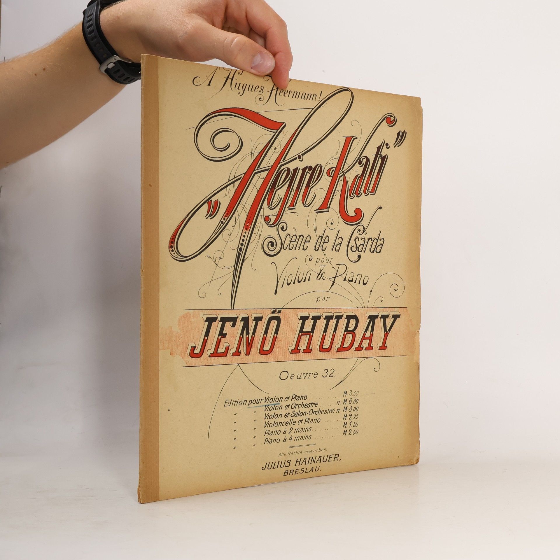 Jeno Hubay Hejre Kati. Scéne de la Csárda