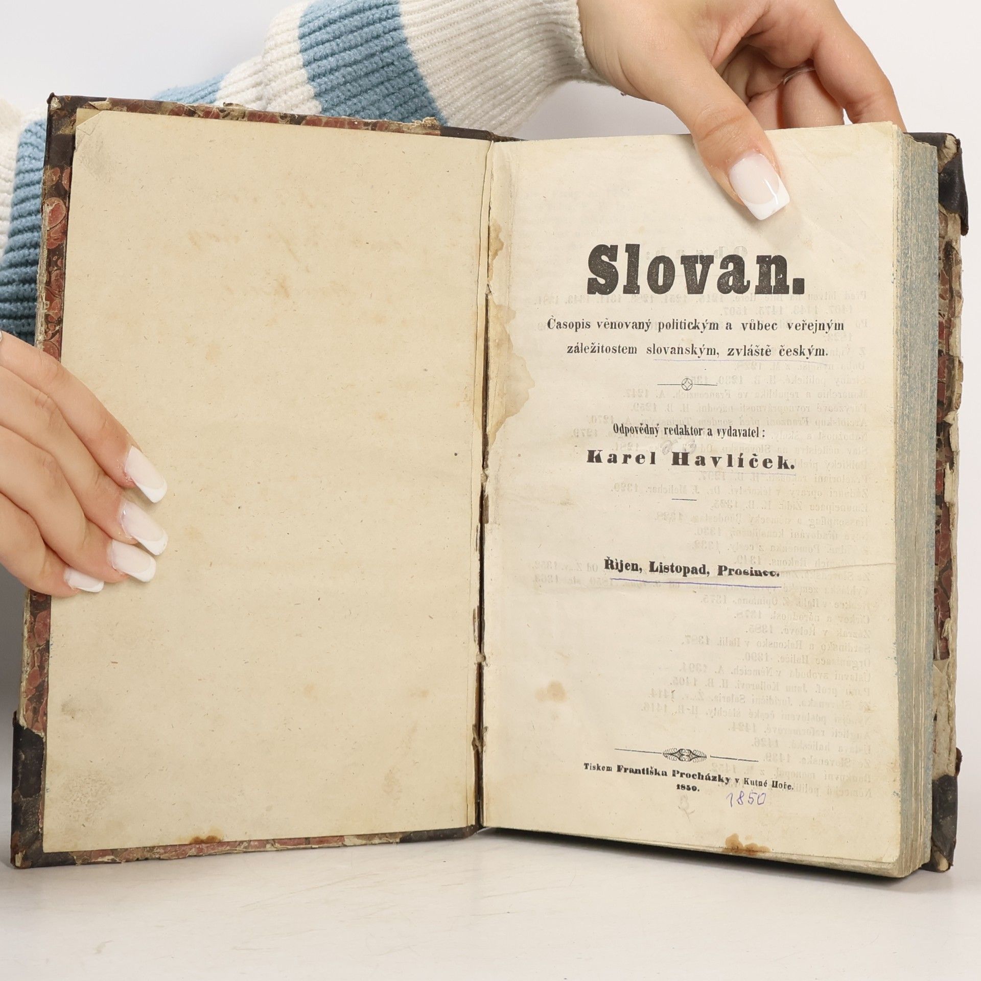 Karel Havlíček Slovan. Časopis věnovaný politickým a vůbec veřejným záležitostem slovanským, zvláště českým