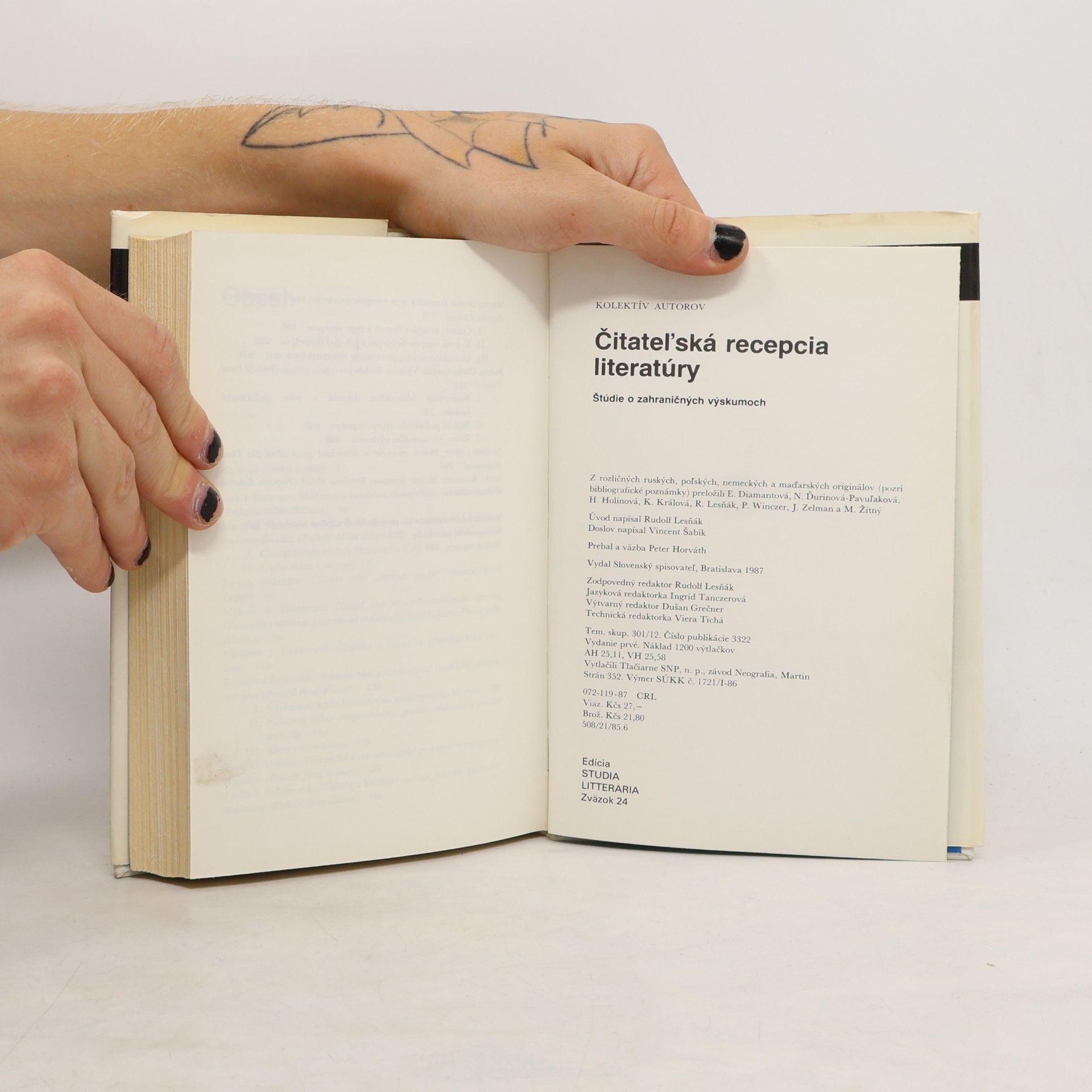 kolektiv Čitatel’ská recepcia literatúry