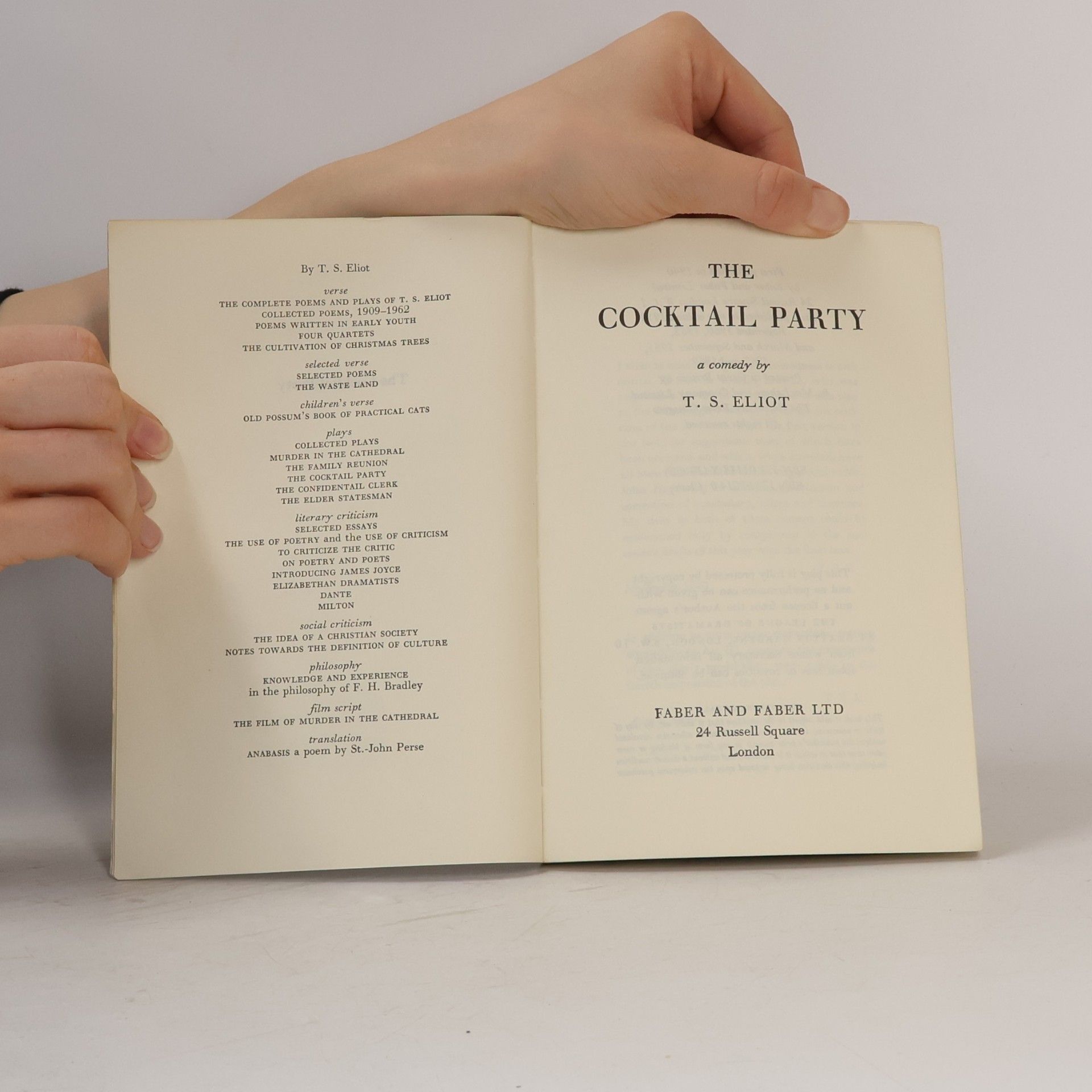 T. S. Eliot The Cocktail Party