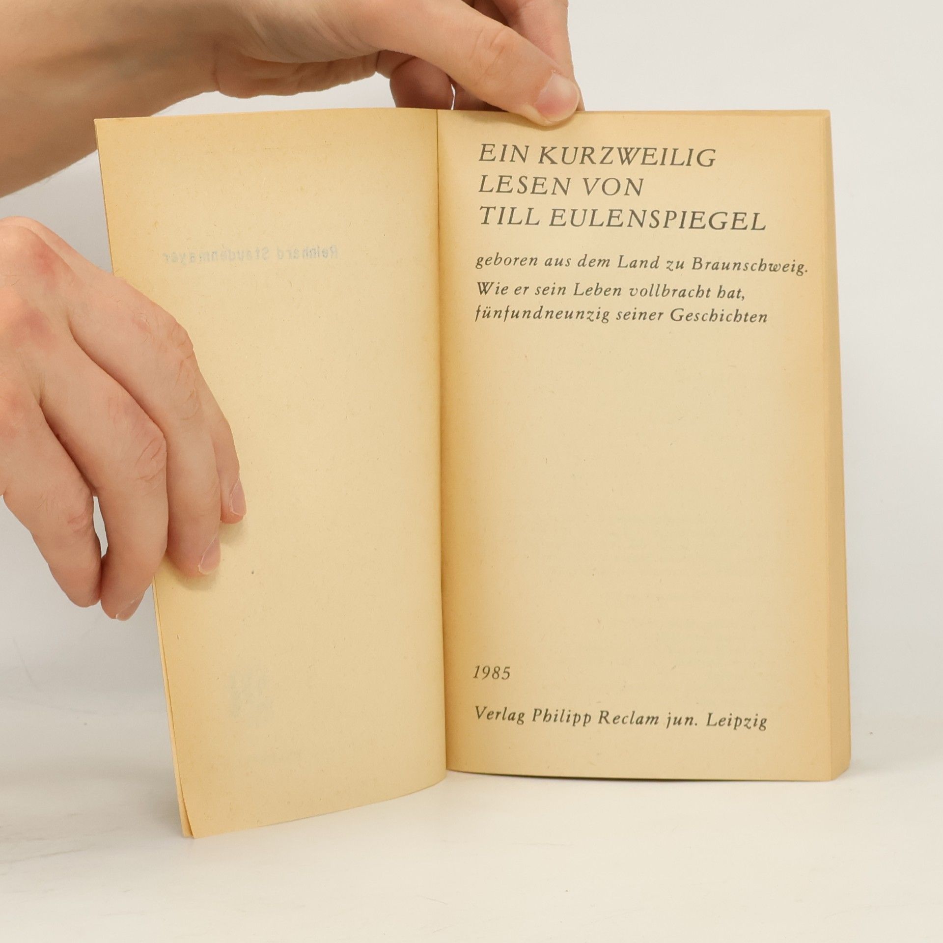 Günter Jäckel Ein kurzweilig Lesen von Till Eulenspiegel