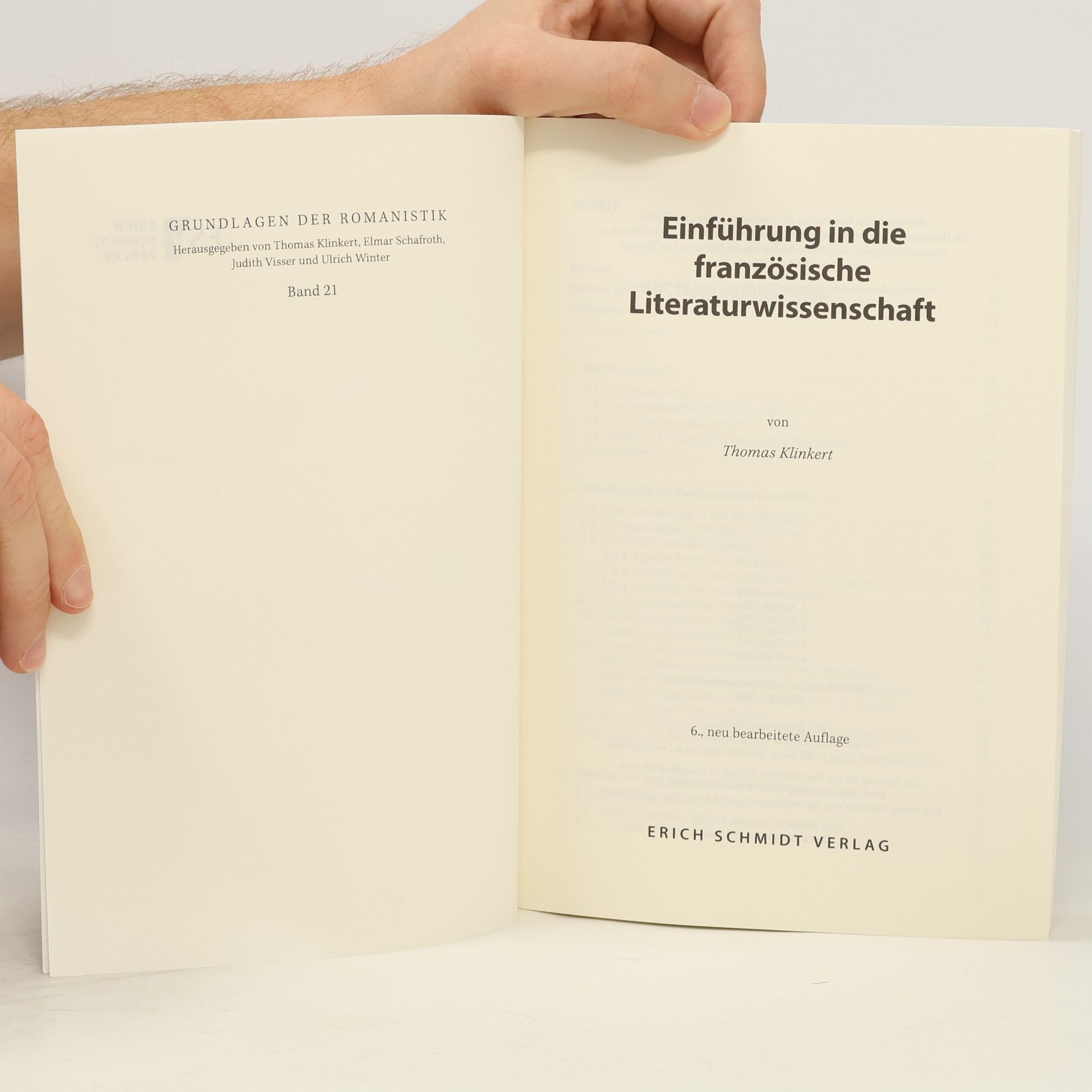 Prof. Dr. Thomas Klinkert Grundlagen der Romanistik - 21: Einführung in die französische Literaturwissenschaft