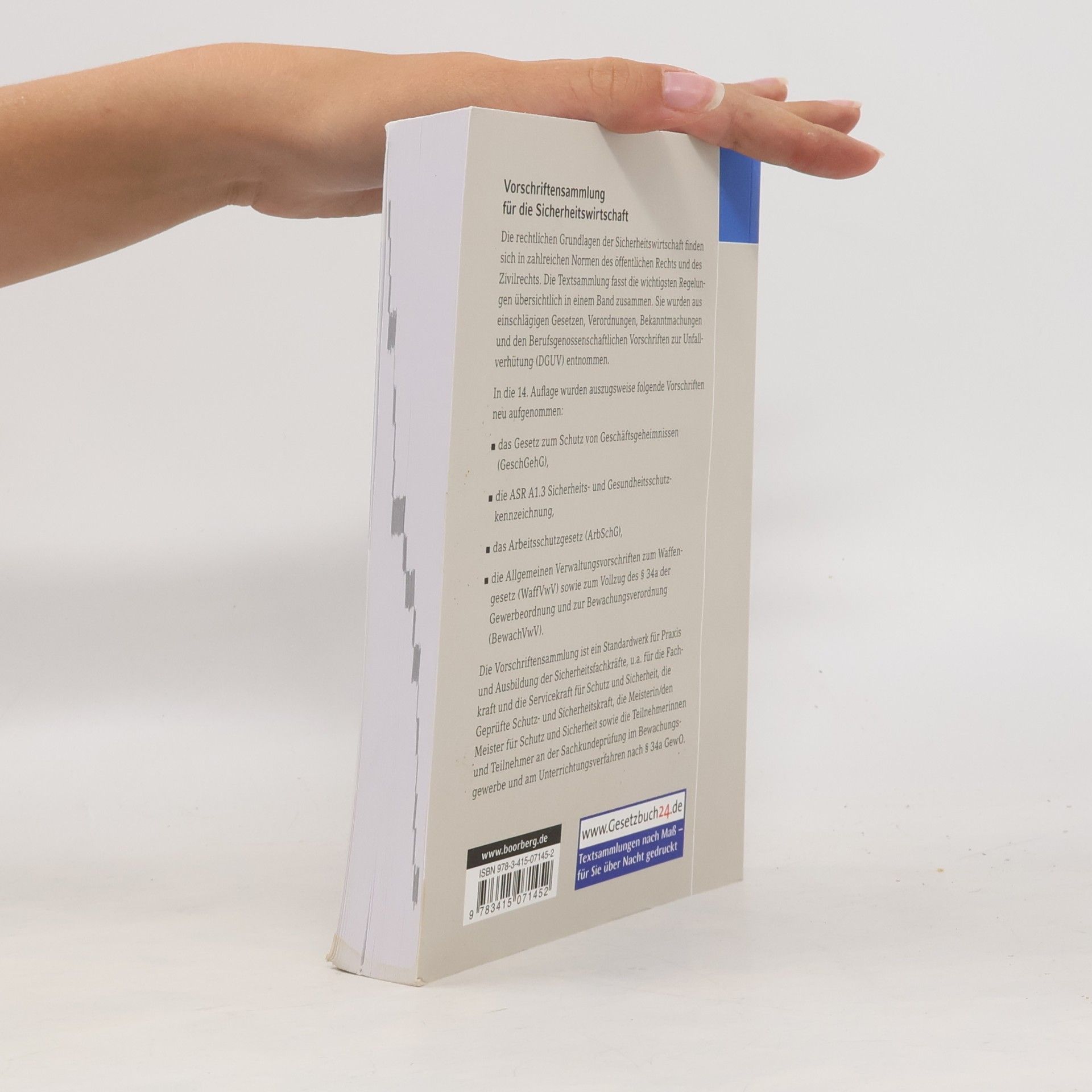 R. Verlag Boorberg Vorschriftensammlung für die Sicherheitswirtschaft