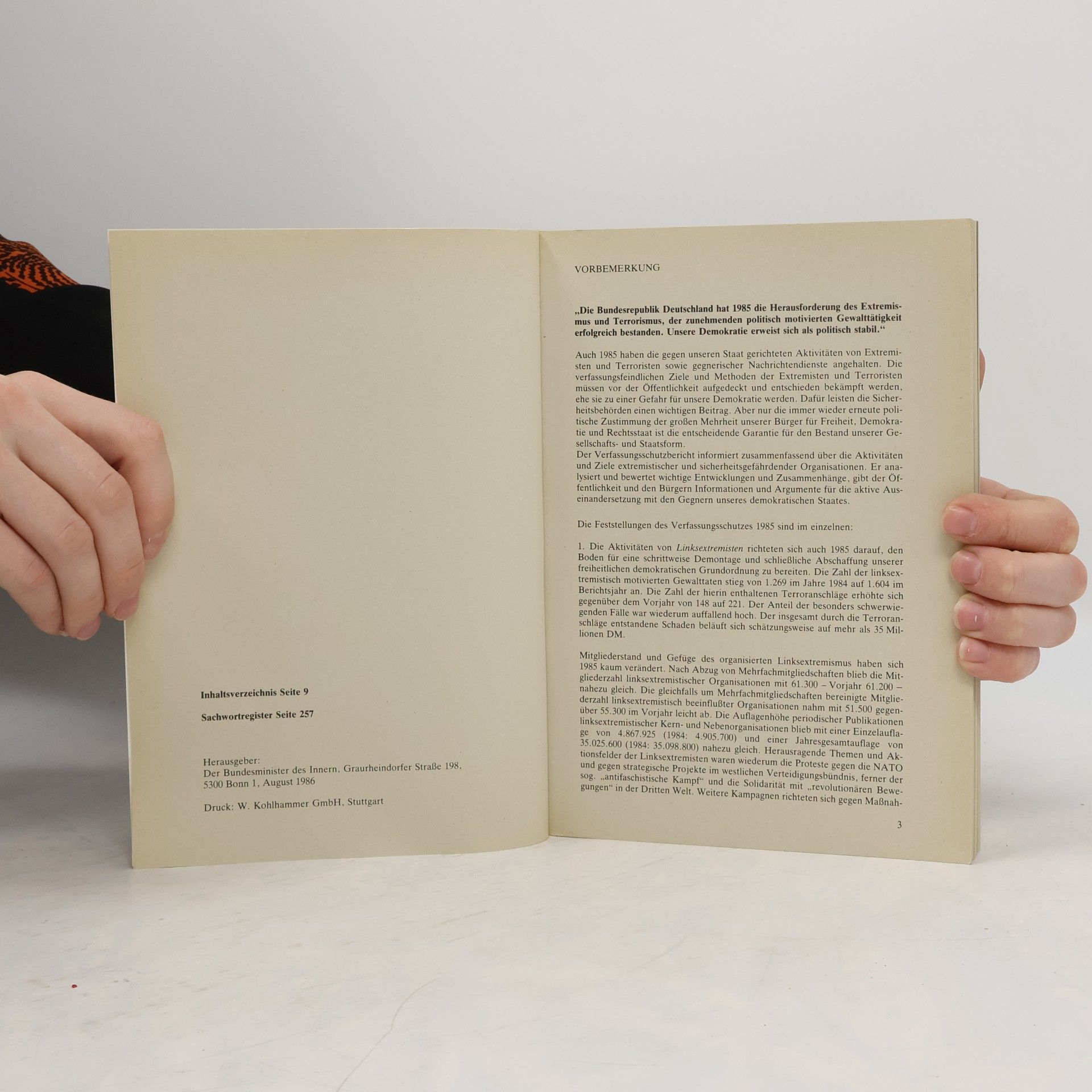 Autorenkollektiv Verfassungsschutzbericht 1985