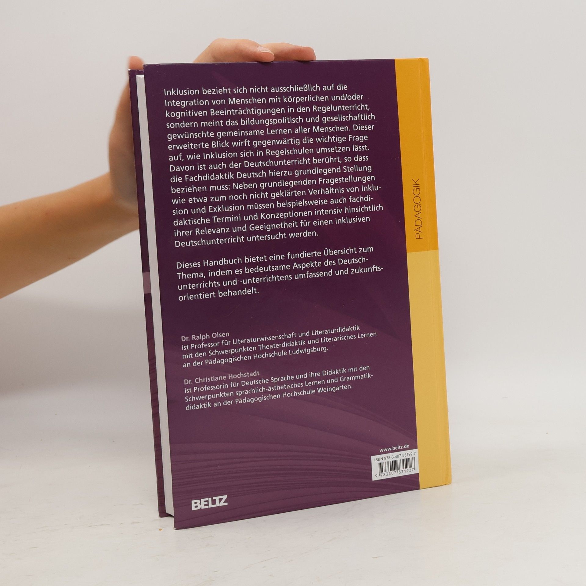 Christiane Hochstadt Handbuch Deutschunterricht und Inklusion