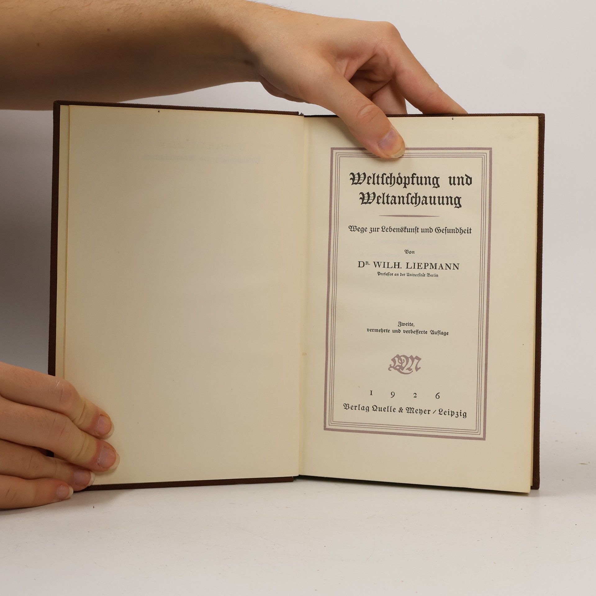 Wilhelm Liepmann Weltschöpfung und Weltanschauung