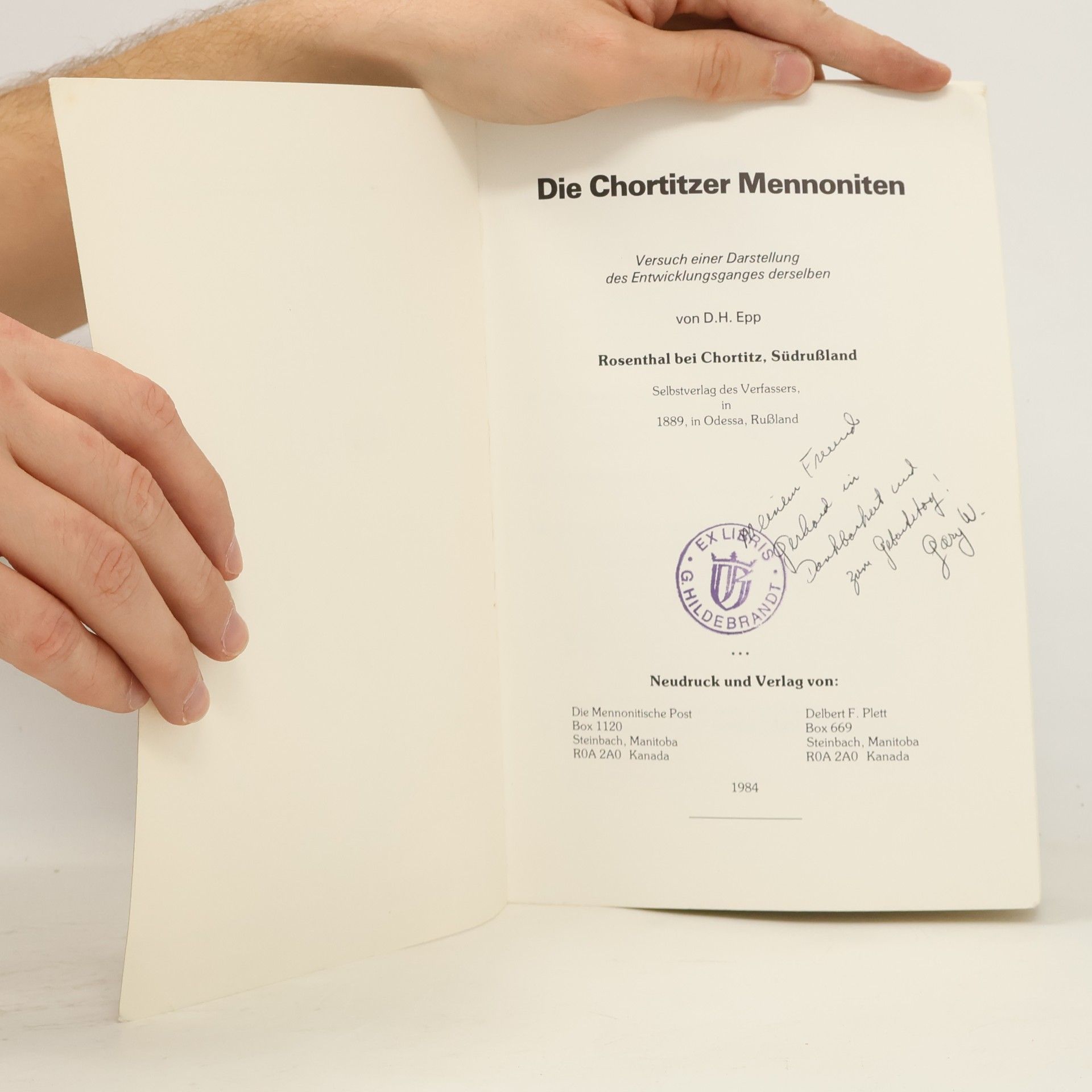 D.H. Epp Die Chortitzer Mennoniten
