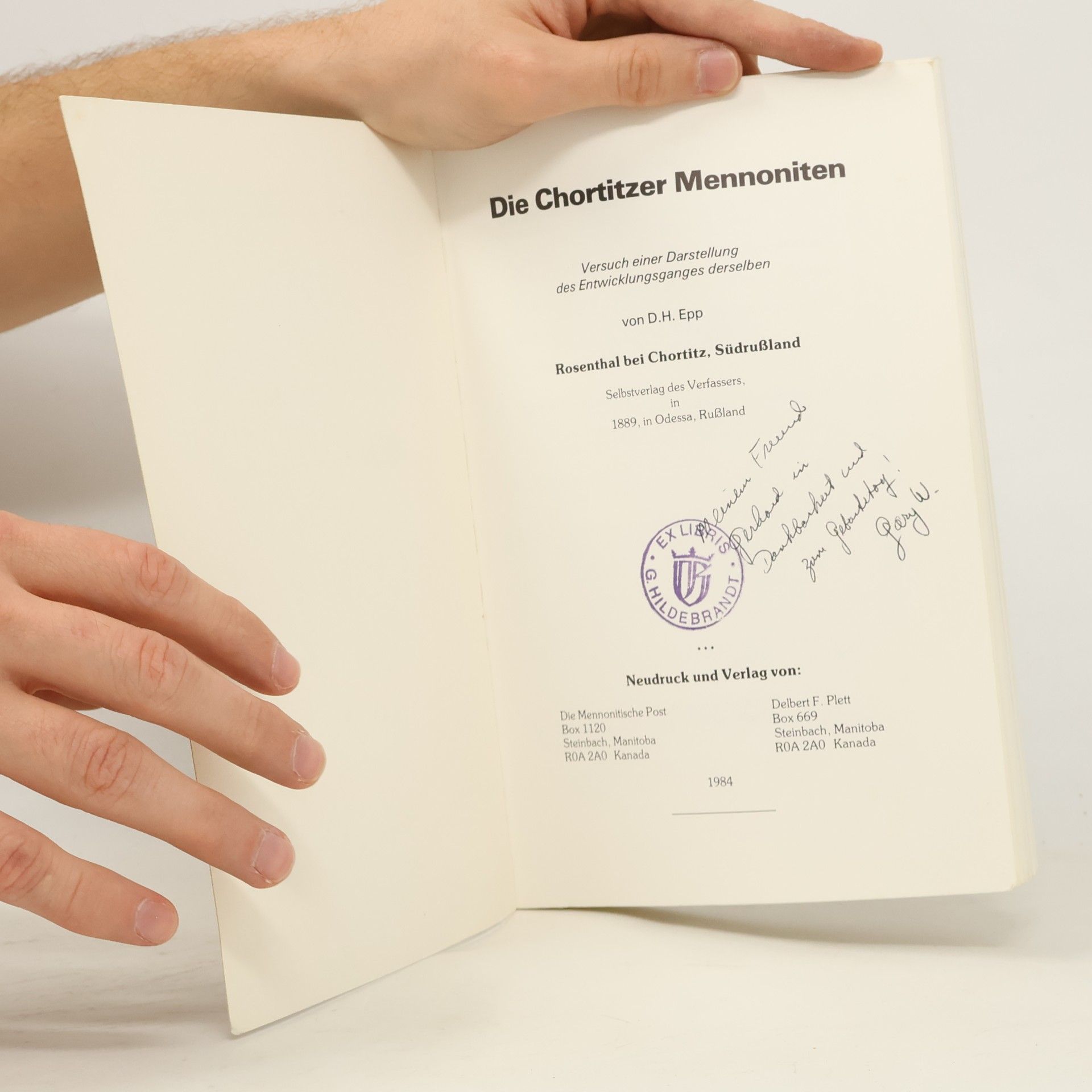 D.H. Epp Die Chortitzer Mennoniten