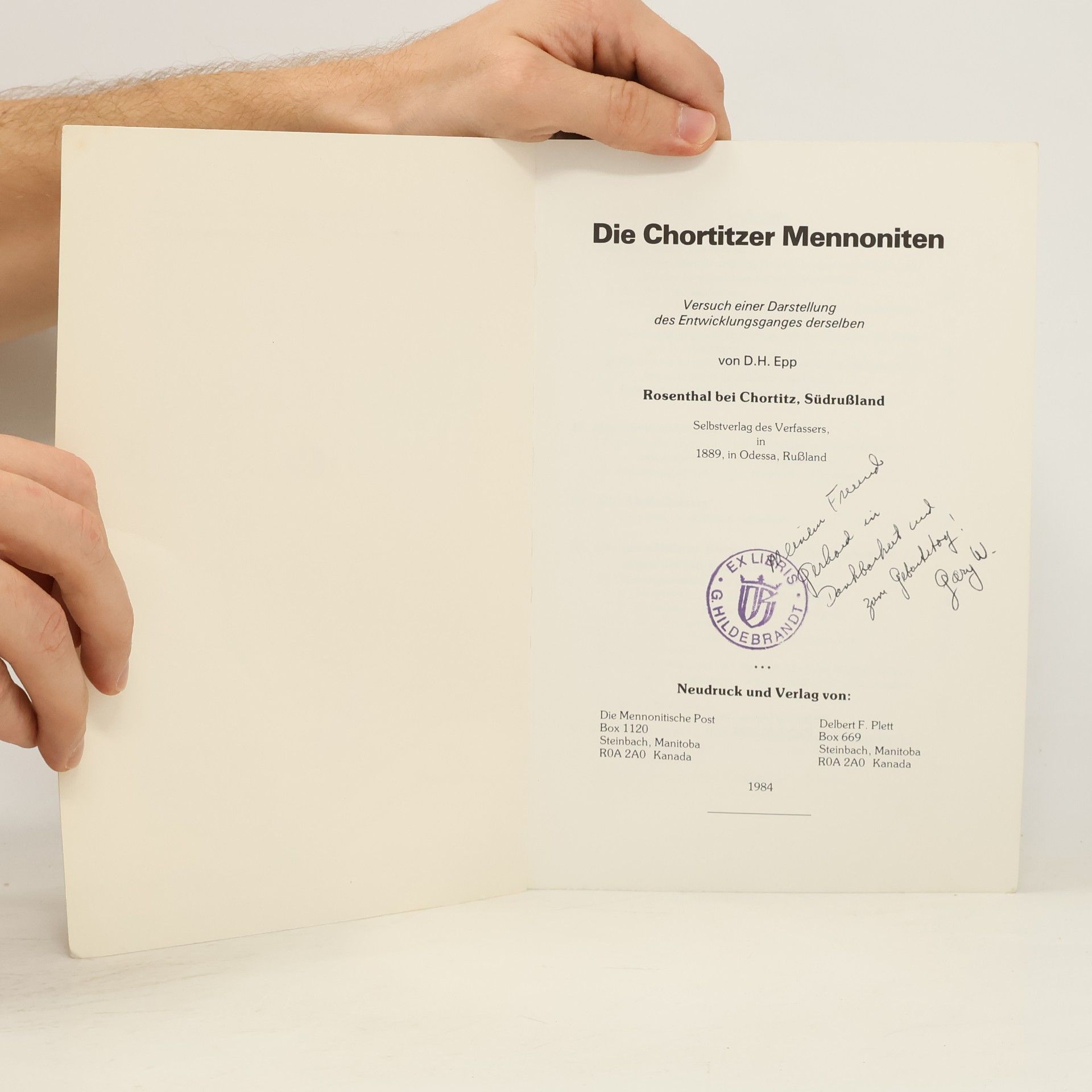 D.H. Epp Die Chortitzer Mennoniten