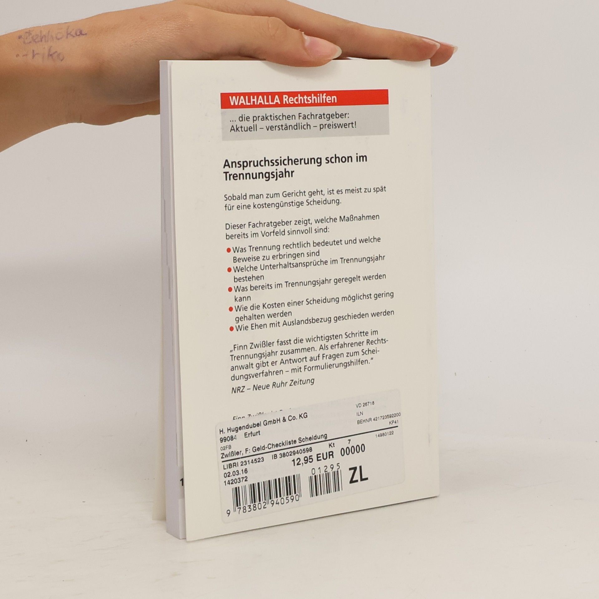Finn Zwißler Geld-Checkliste Scheidung - 11., aktualisierte Auflage