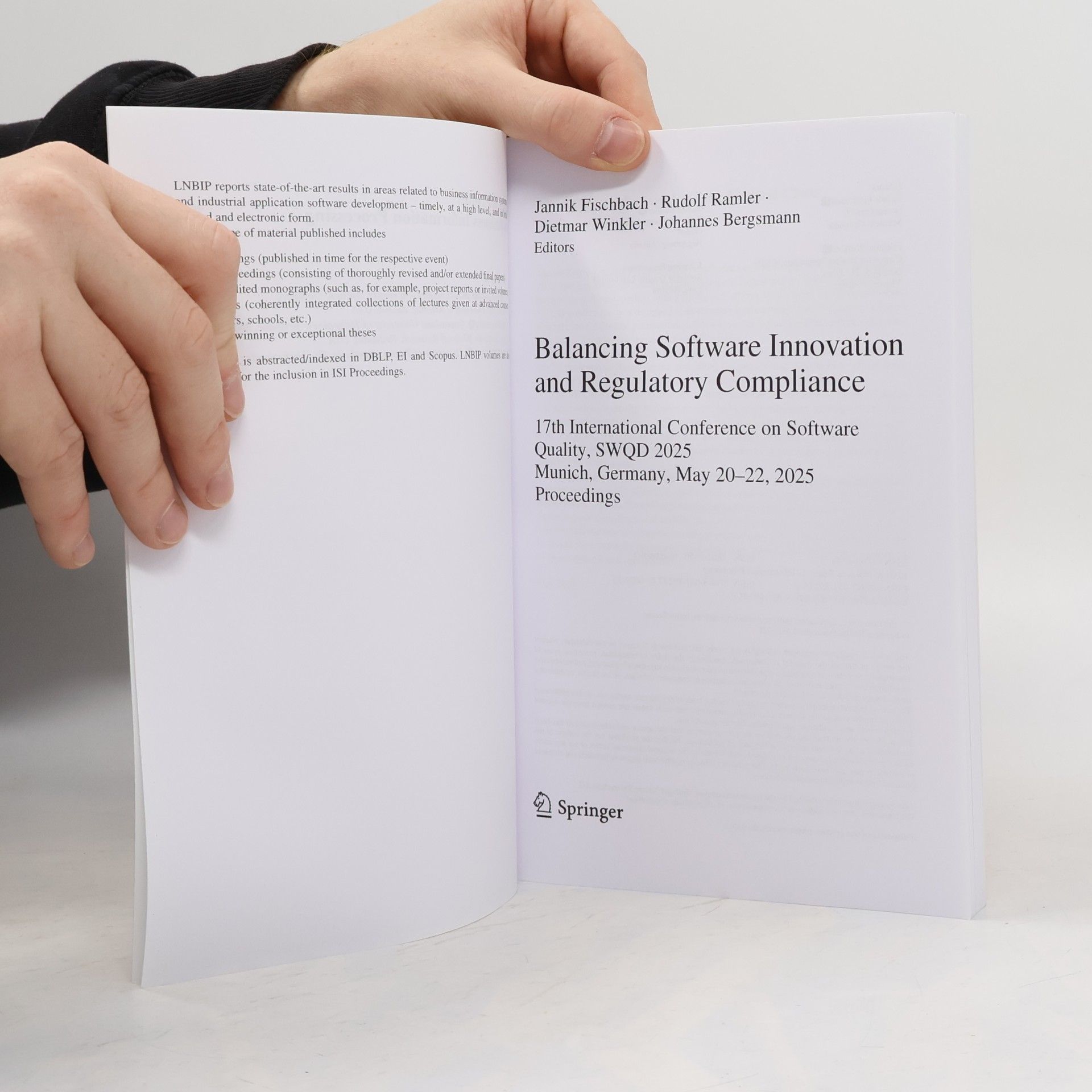 Jannik Fischbach LNBIP - 544: Balancing Software Innovation and Regulatory Compliance