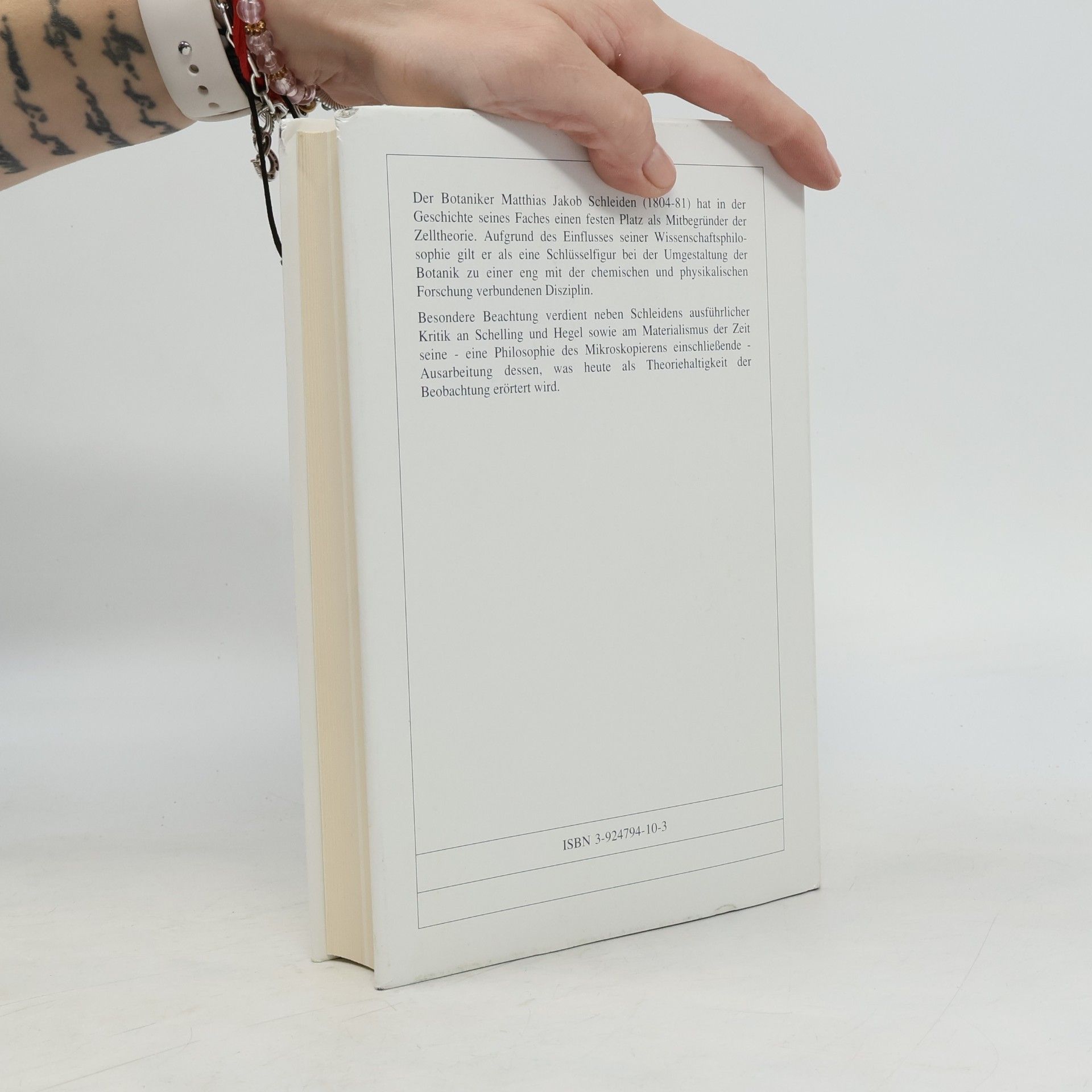 Matthias Jacob Schleiden Wissenschaftsphilosophische Schriften