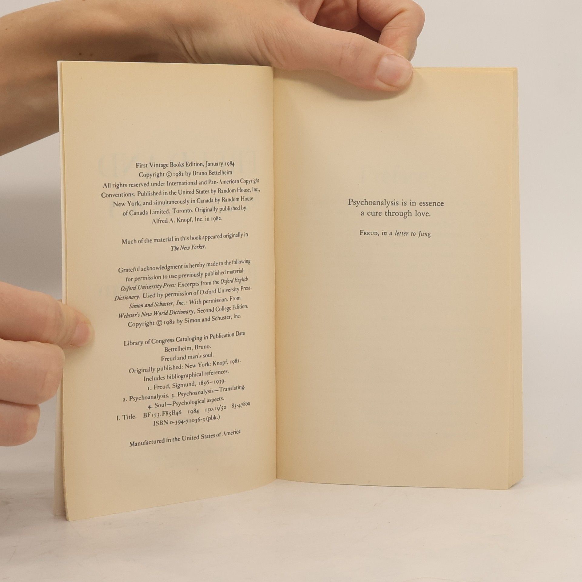 Bruno Bettelheim Freud and Man's Soul