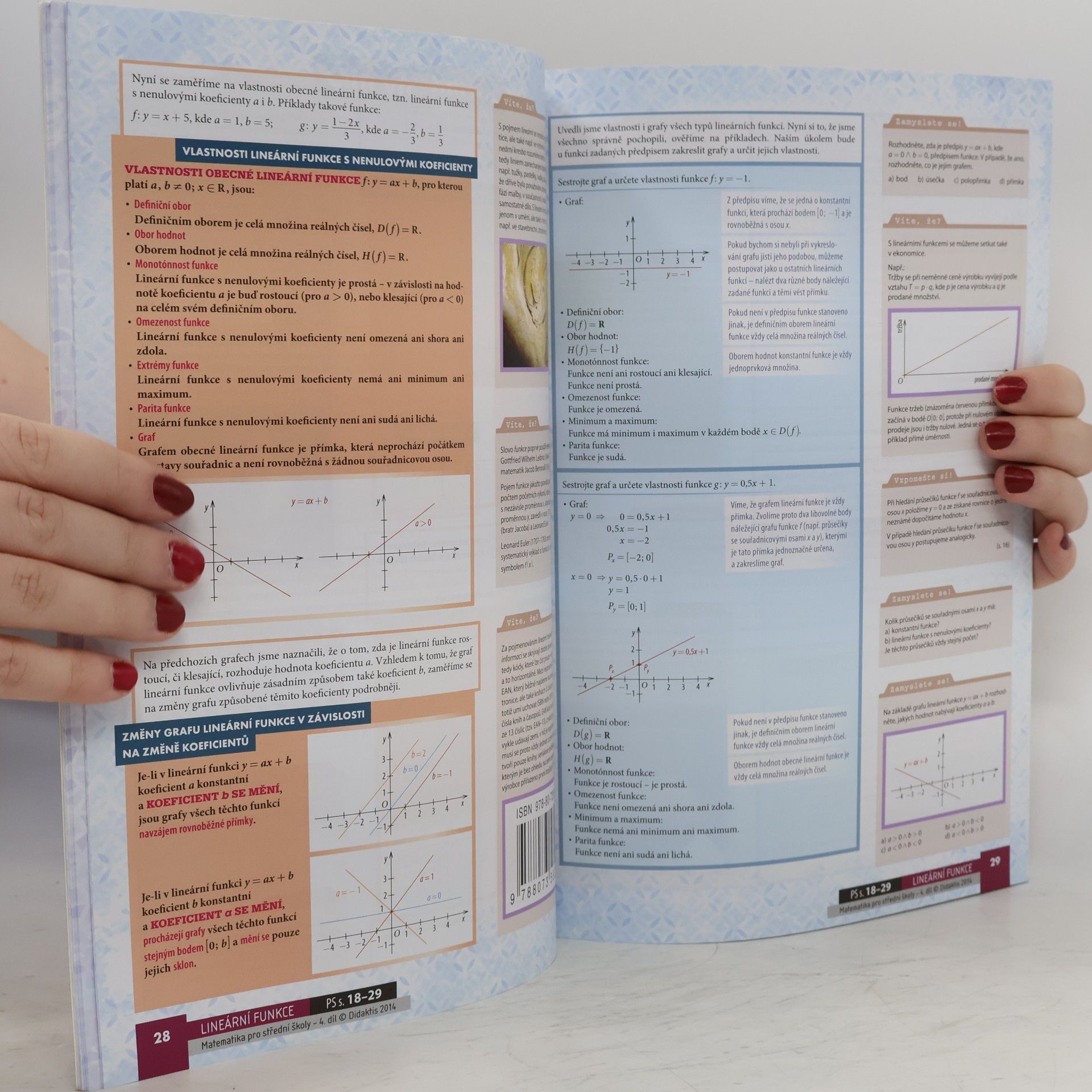 Rita Vémolová Matematika pro střední školy. 4. díl, Funkce I