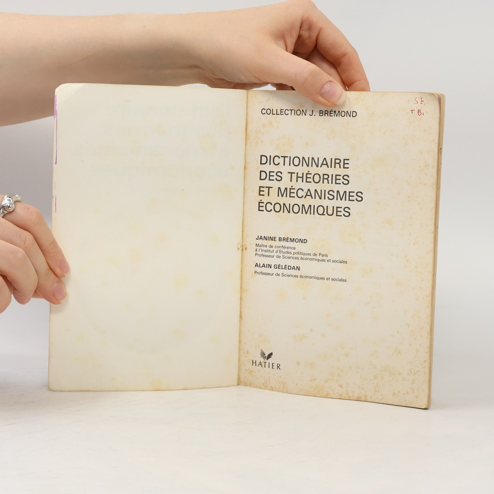 Janine Brémond Dictionnaire des théories et mécanismes économiques
