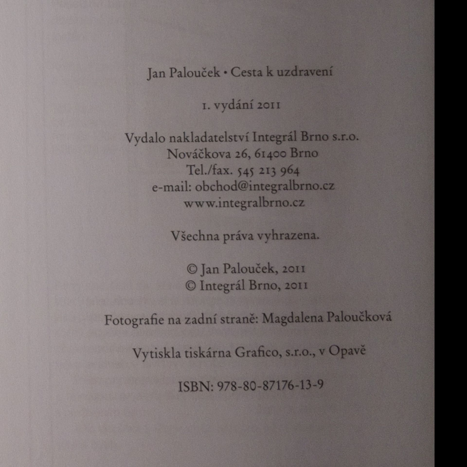 Jan Palouček Cesta k uzdravení. O daru léčení