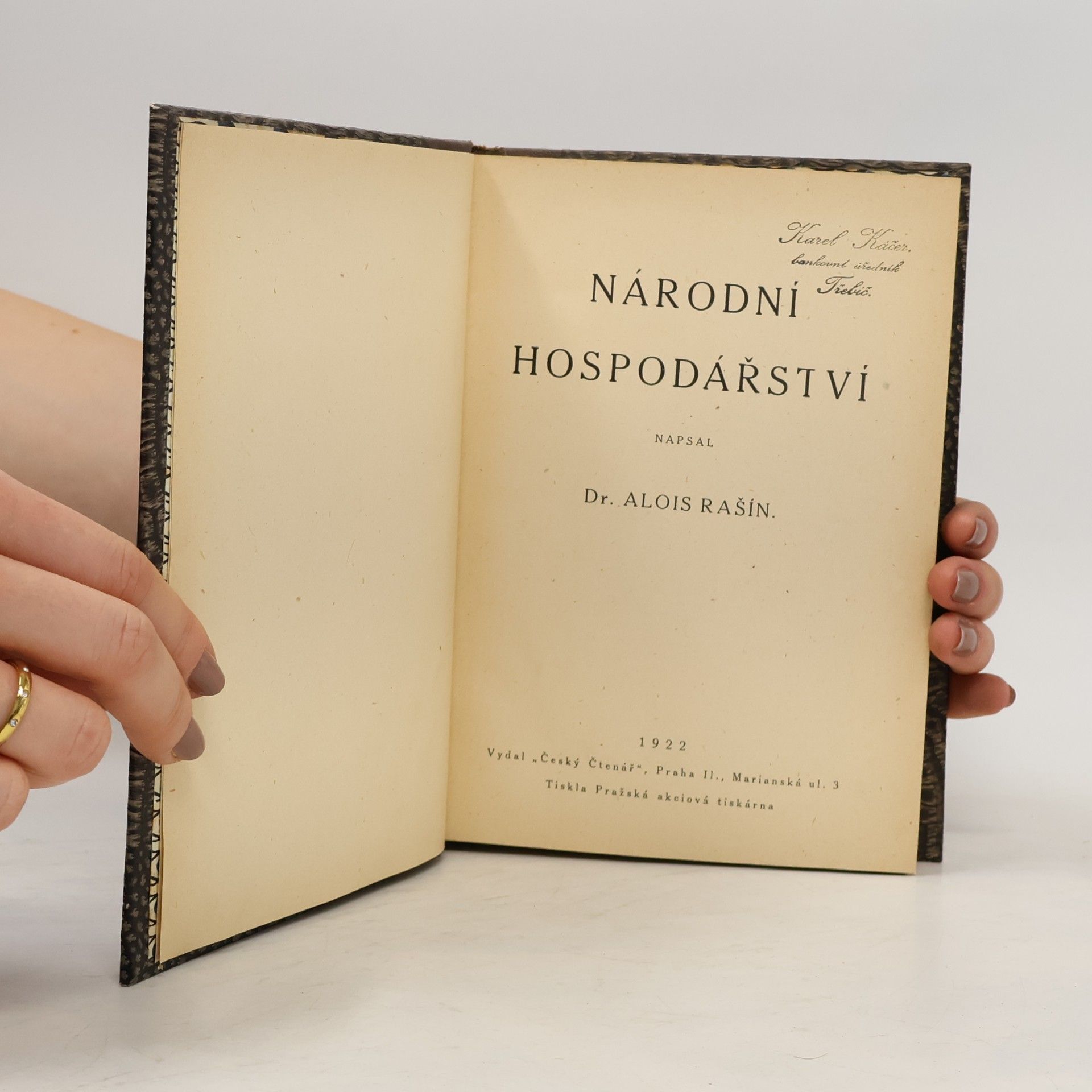 Alois Rašín Národní hospodářství