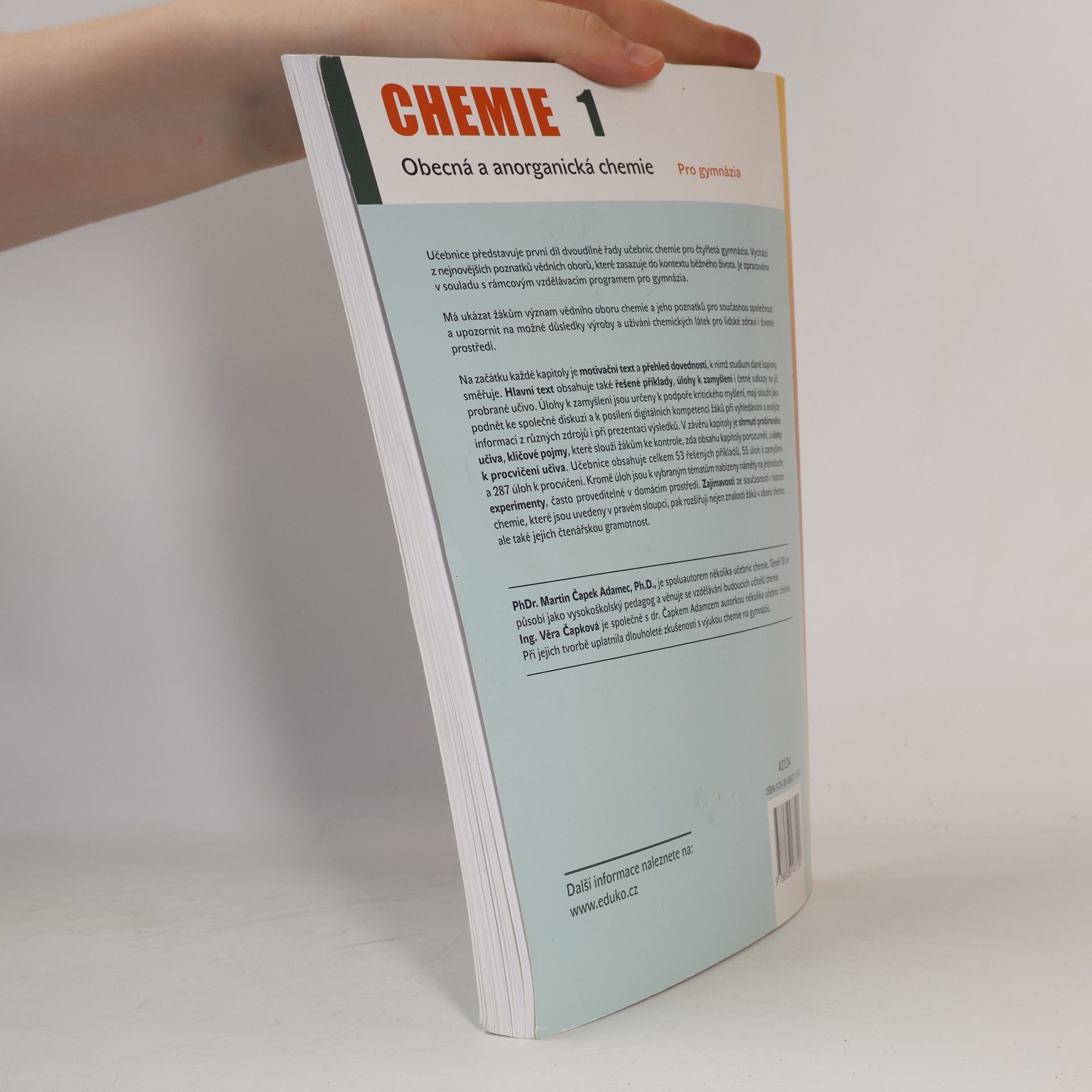 Martin Čapek Adamec Chemie 1. Obecná a anorganická chemie. Pro gymnázia