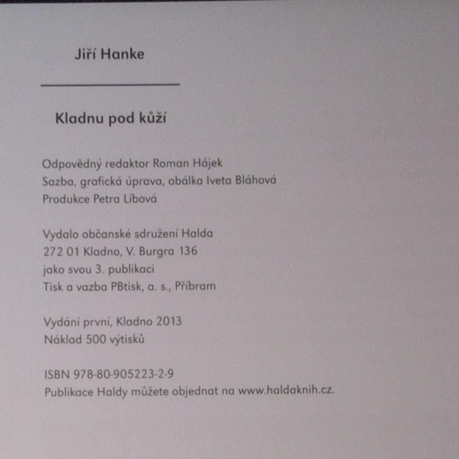Jiří Hanke Kladnu pod kůží