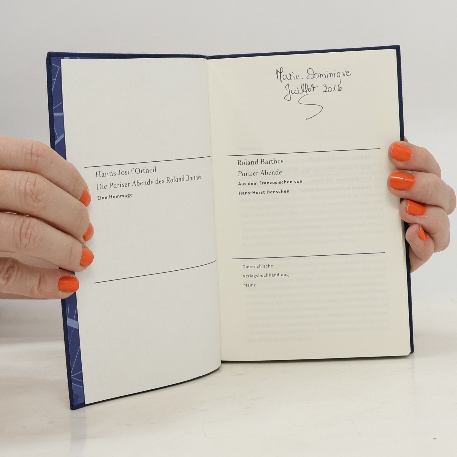 Hanns-Josef Ortheil Die Pariser Abende des Roland Barthes