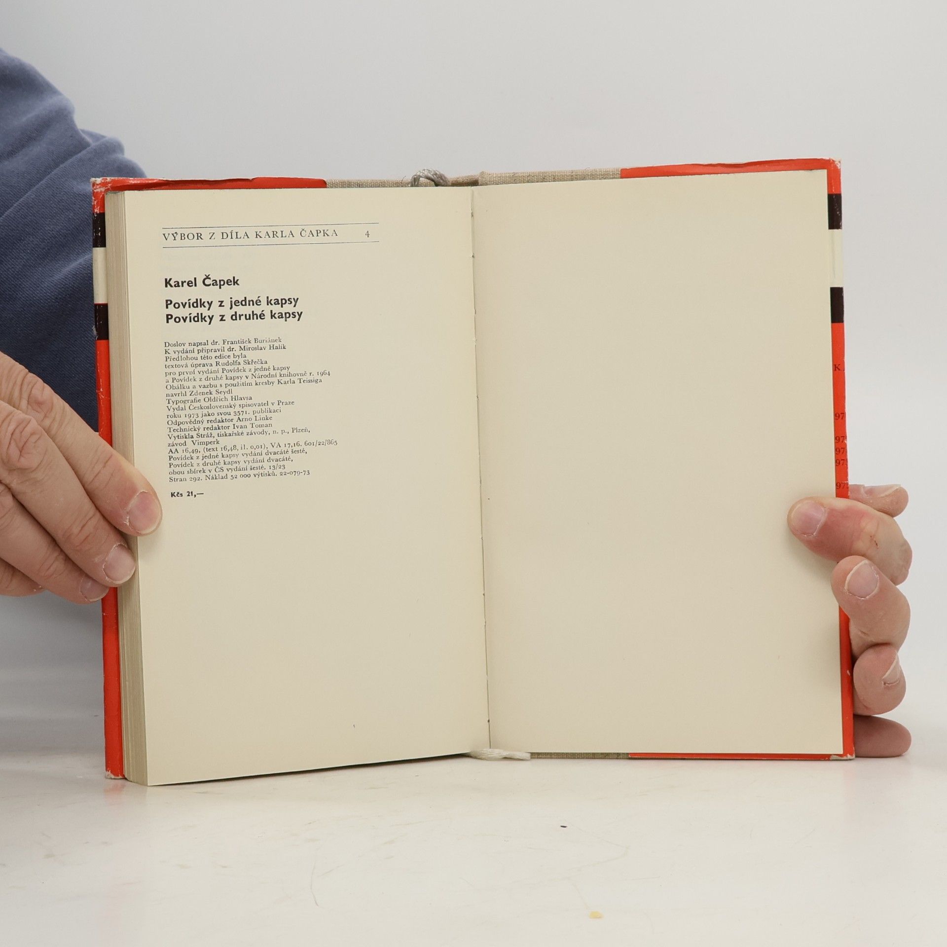 Karel Čapek Povídky z jedné kapsy. Povídky z druhé kapsy