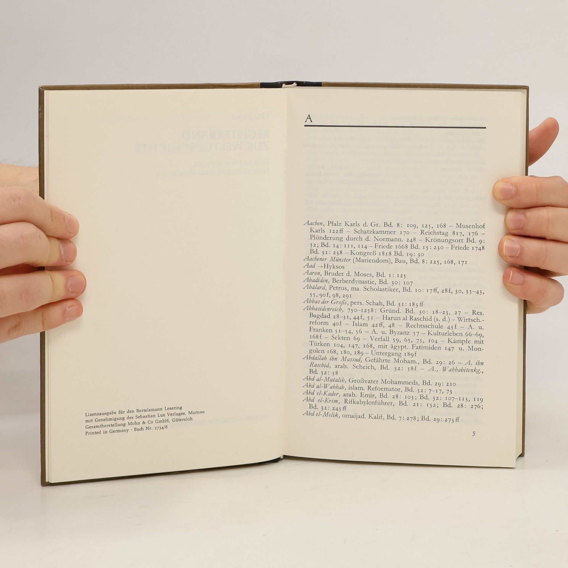 Otto Zierer Registerband. Weltgeschichte 37