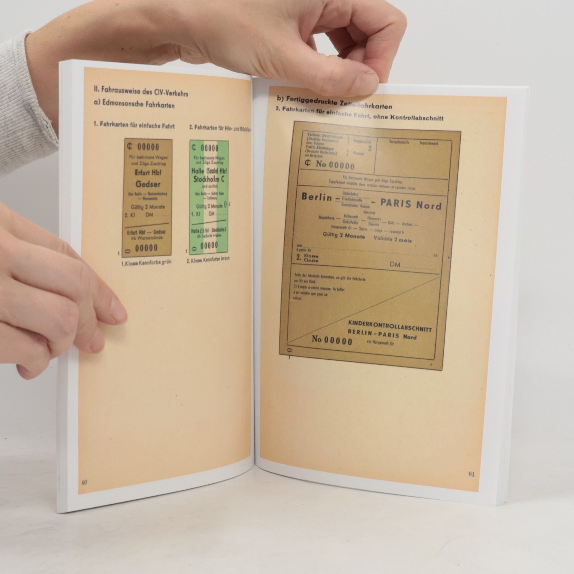 Fahrkartenmustersammlung für das Zugbegleitpersonal der Deutschen Reichsbahn 1959