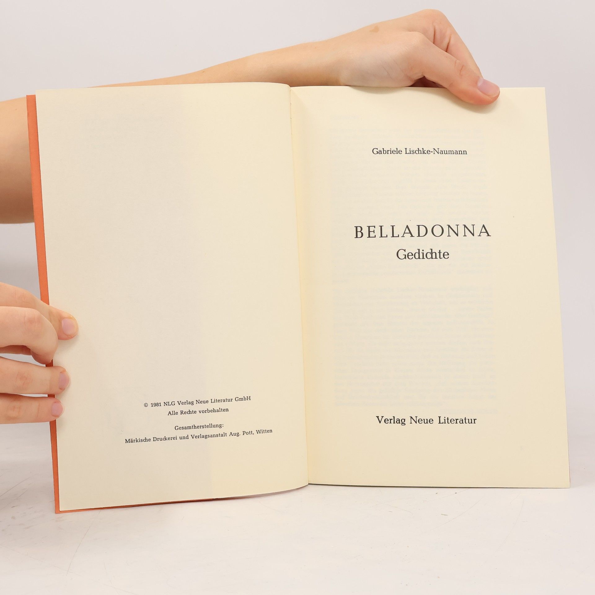 Gabriele Lischke-Naumann Belladonna. Gedichte