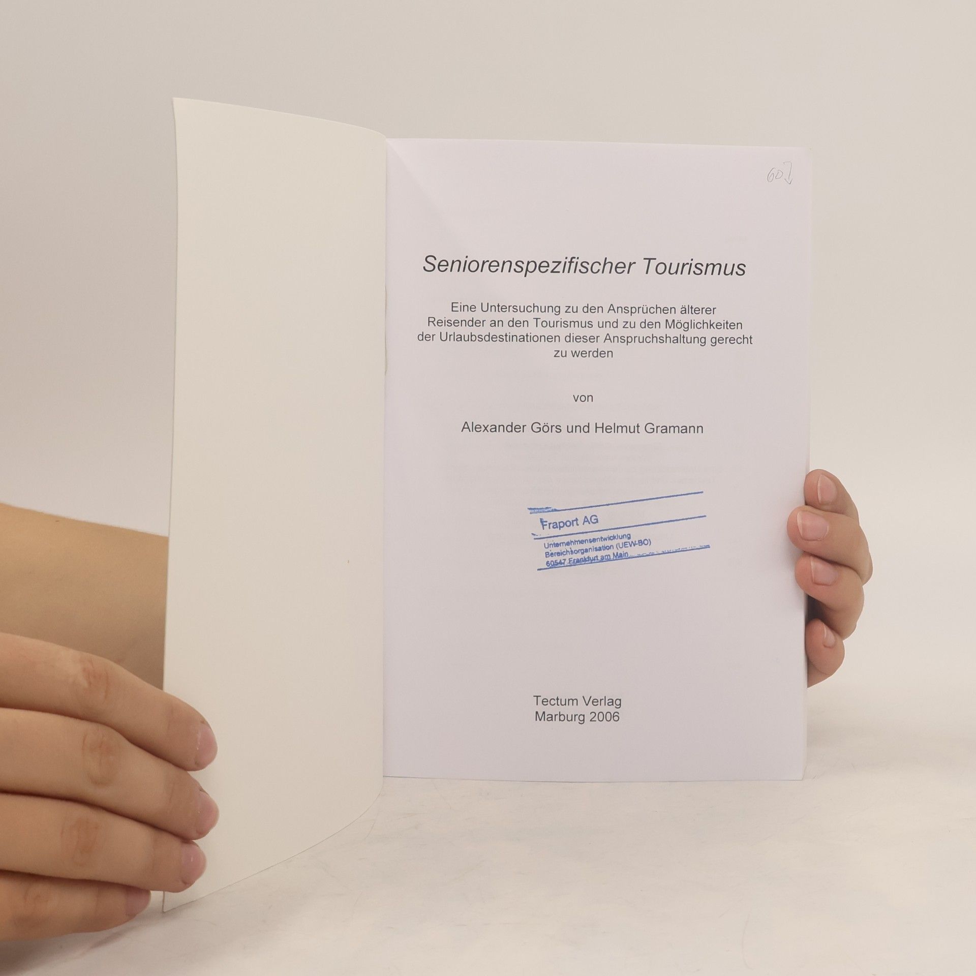 Alexander Görsdorf Seniorenspezifischer Tourismus