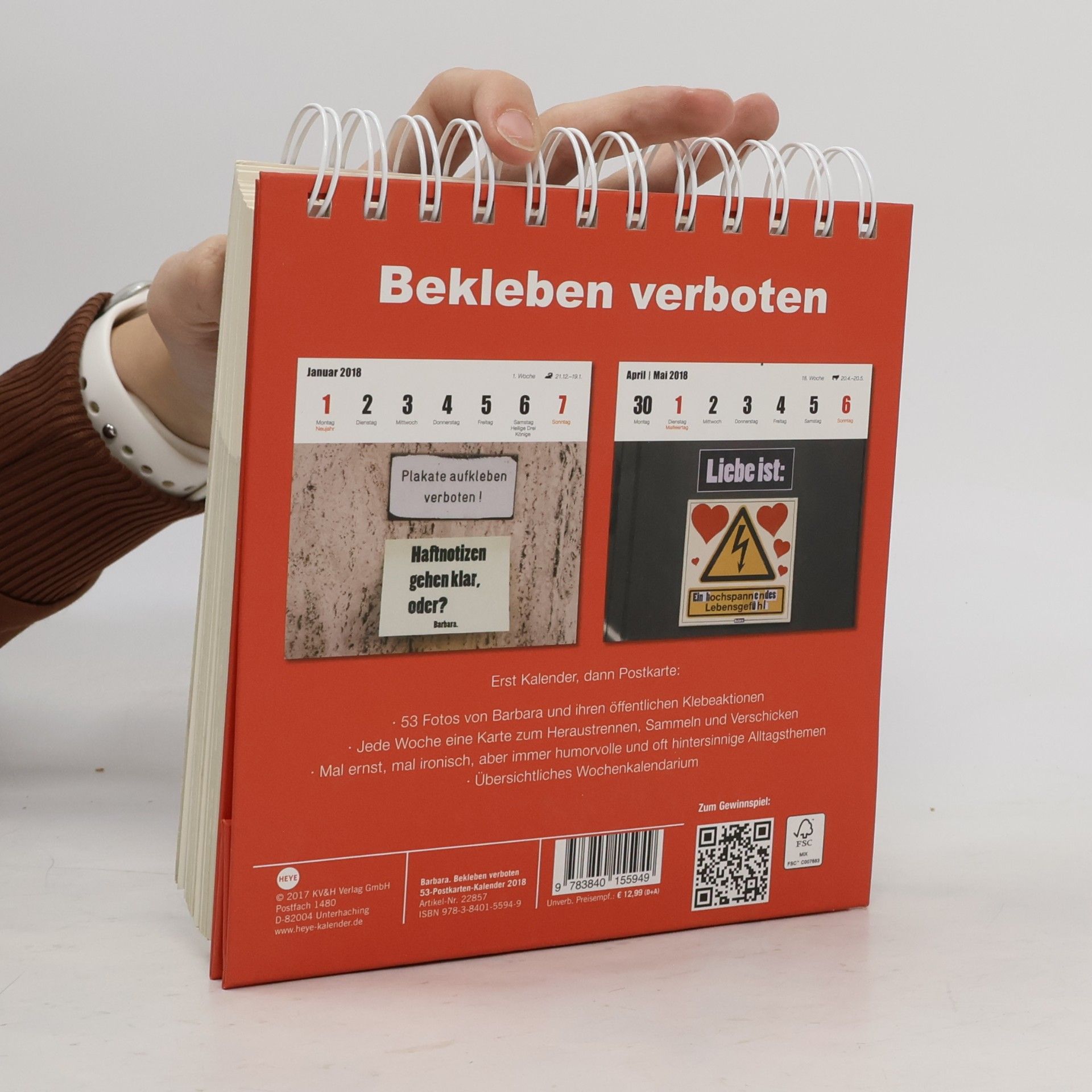 Barbara. Bekleben verboten Aufstell-Postkartenkalender - Kalender 2018