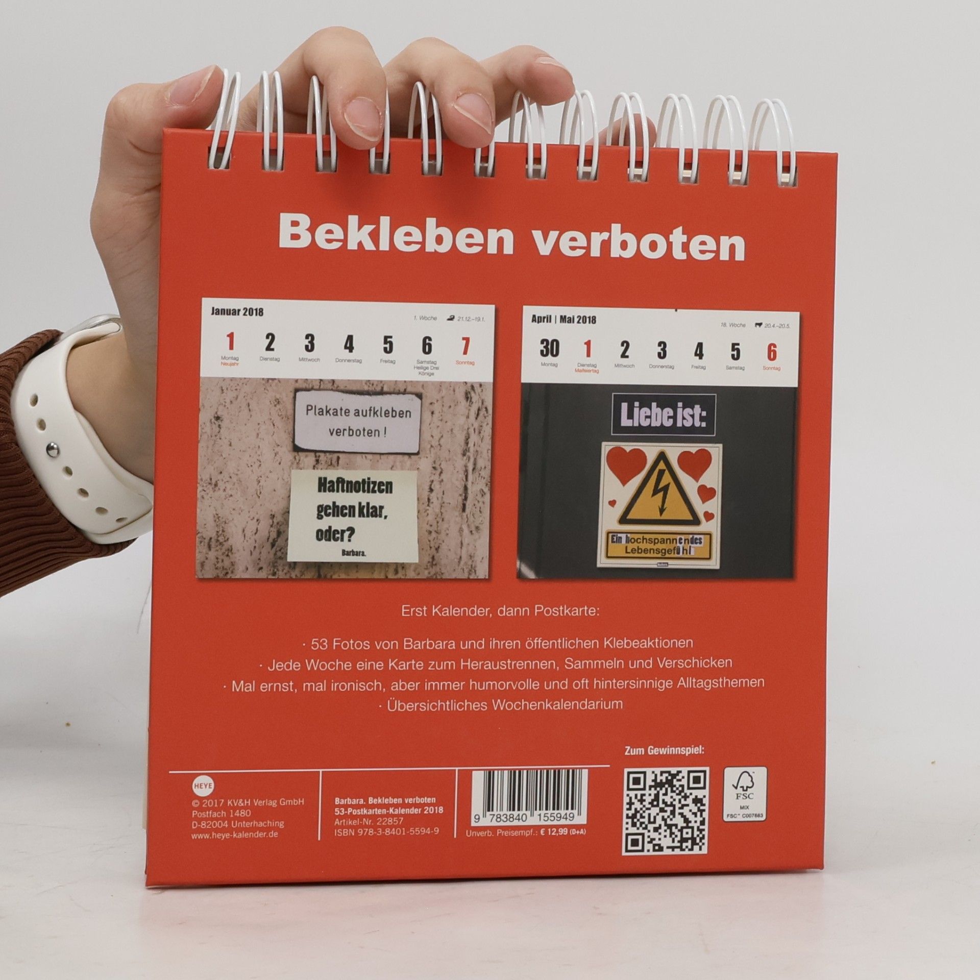 Barbara. Bekleben verboten Aufstell-Postkartenkalender - Kalender 2018