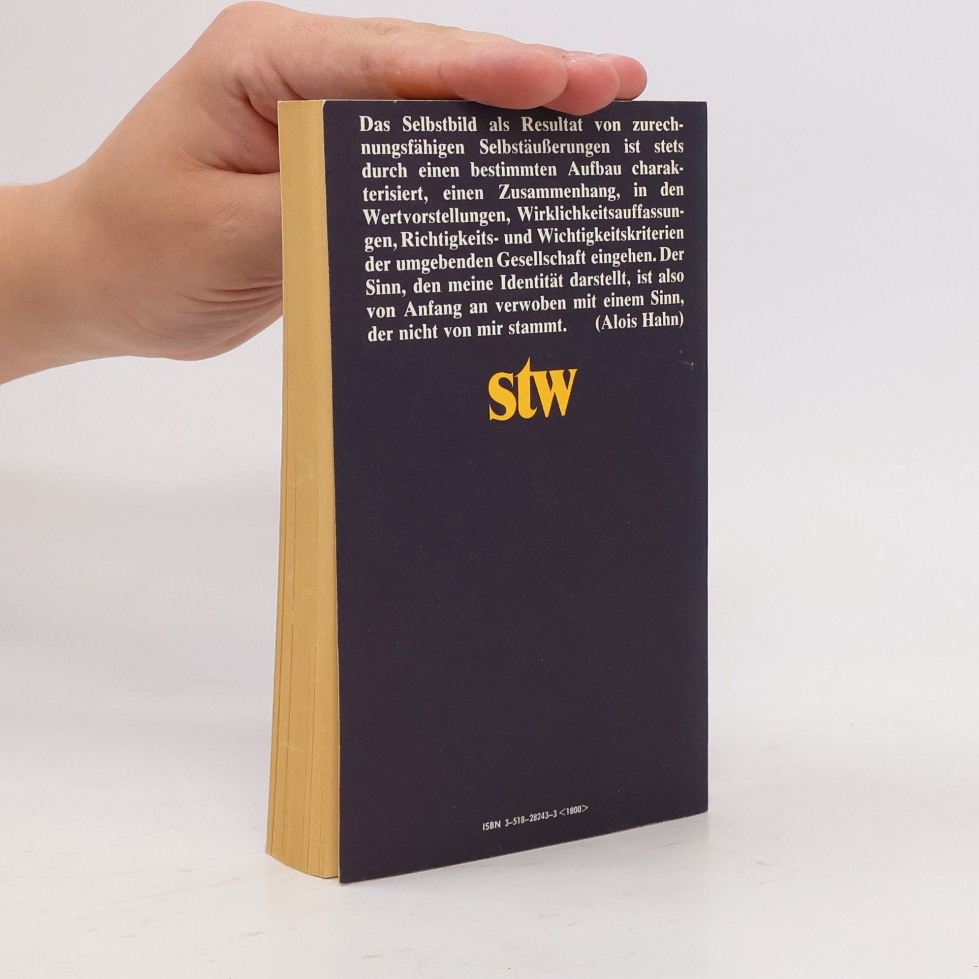 Alois Hahn Suhrkamp Taschenbuch Wissenschaft - 643: Selbstthematisierung und Selbstzeugnis