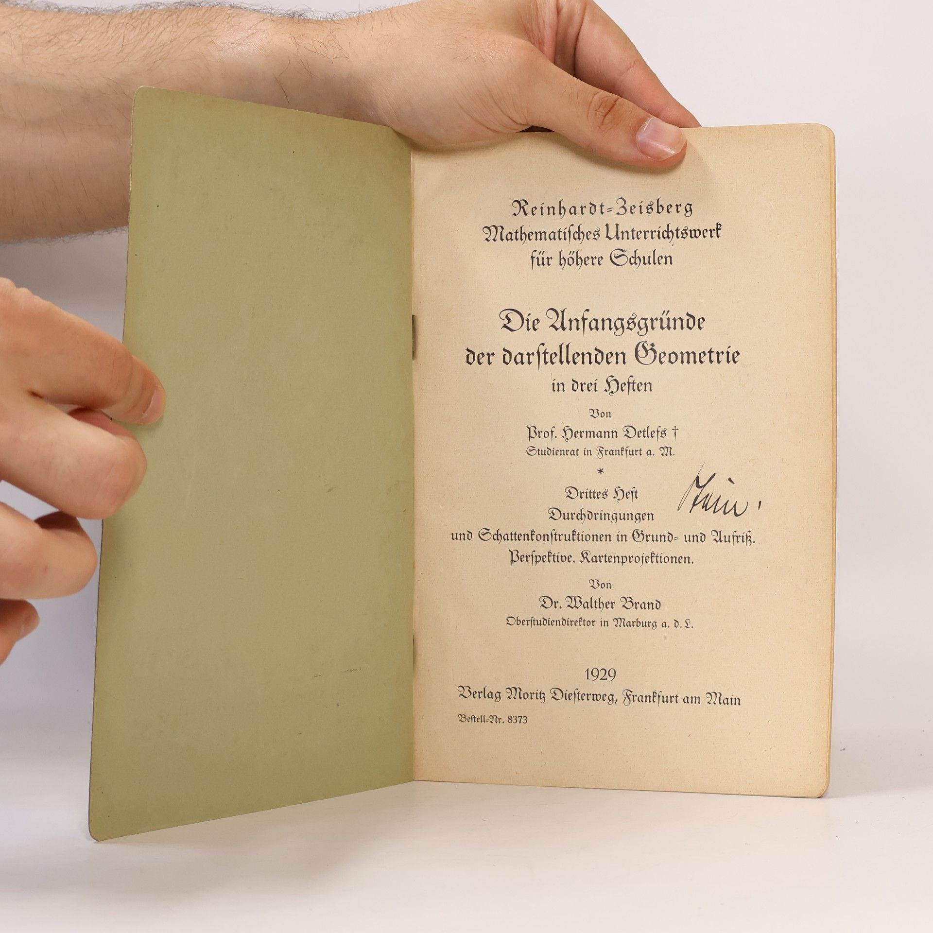 Hermann Detlefs Darstellende Geometrie Drittes Heft