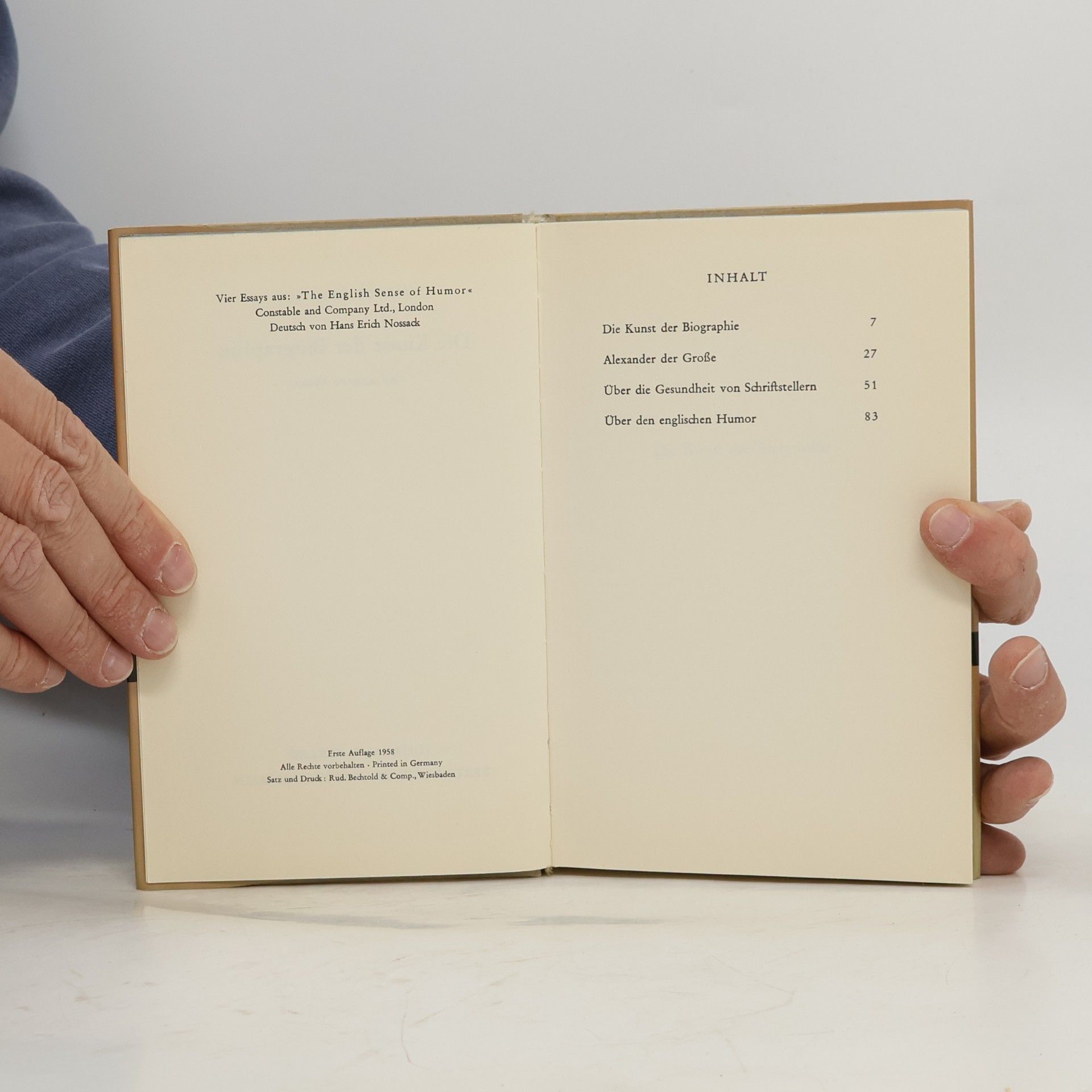 Harold Nicolson Die Kunst der Biographie und andere Essays