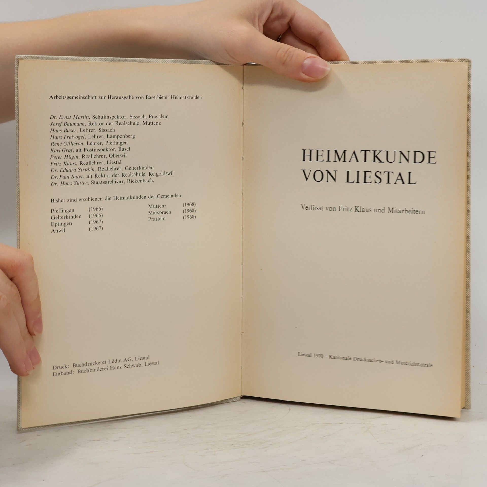 Fritz Klaus Heimatkunde von Liestal