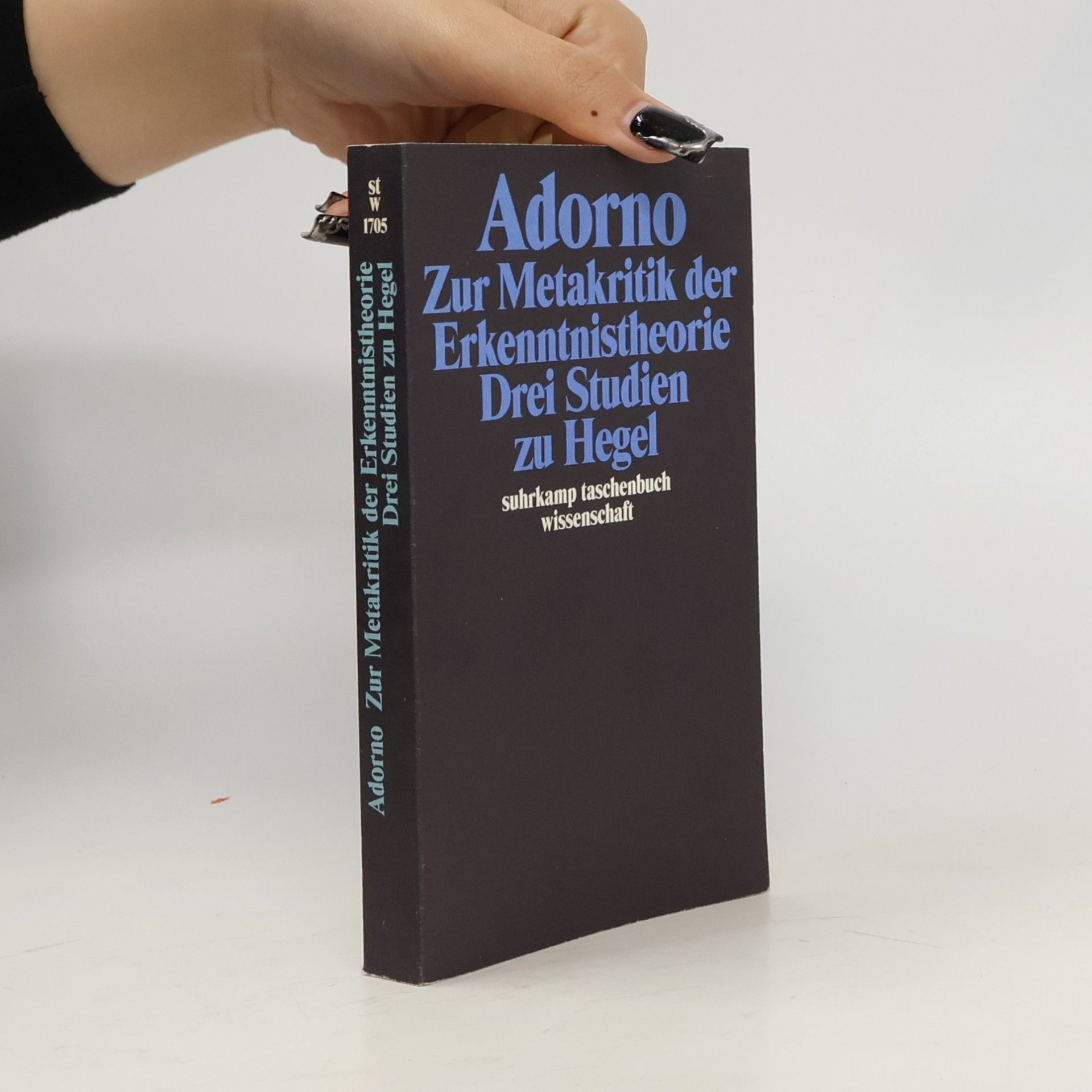 Theodor W. Adorno Zur Metakritik der Erkenntnistheorie